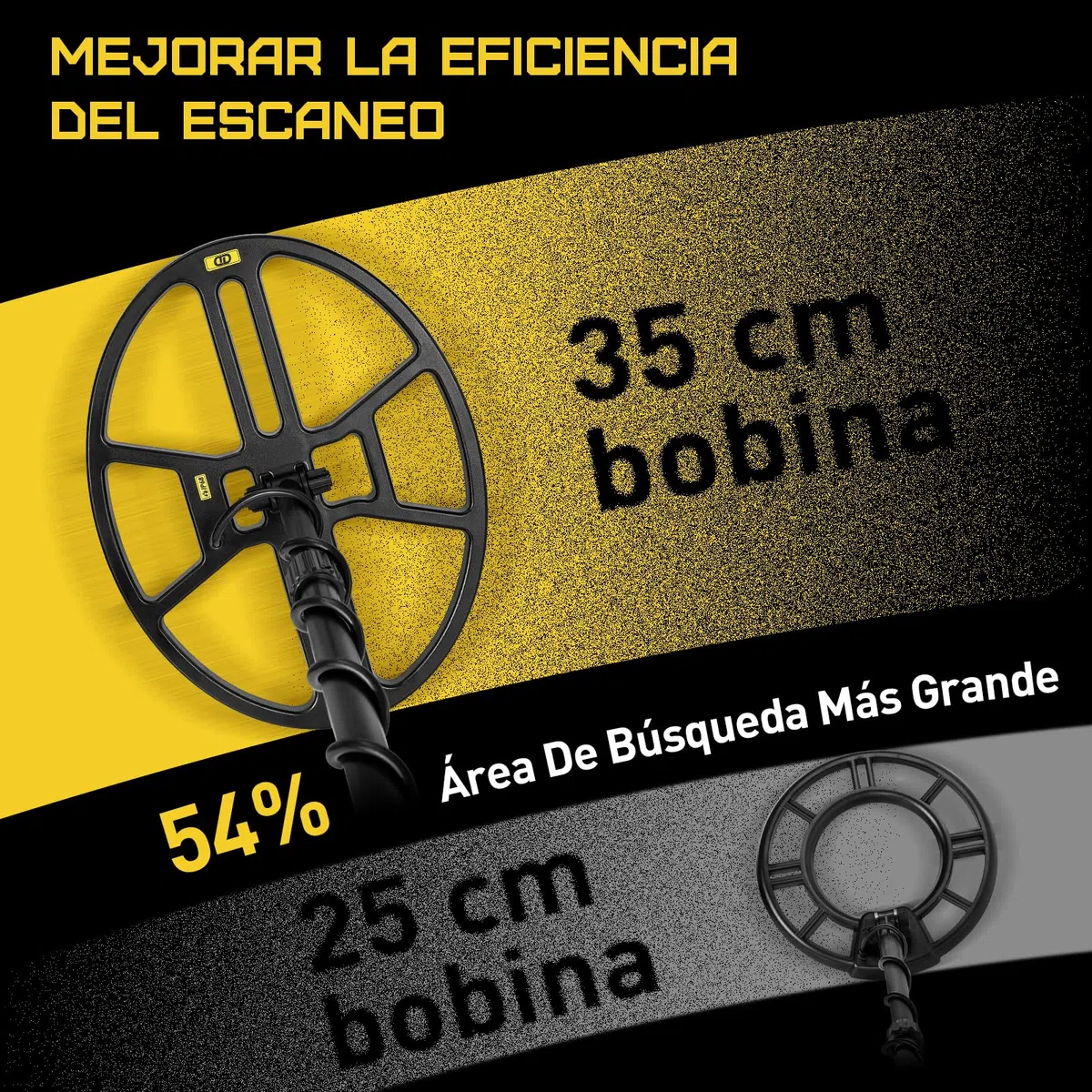 Hazlewolke Detector de Metales con Bobina de Búsqueda de 14'' Grande Doble D Impermeable,4 Modos,Alta Sensibilidad y Localización,Detector de Metales Profesional con Pantalla LCD Retroiluminada - DD90
