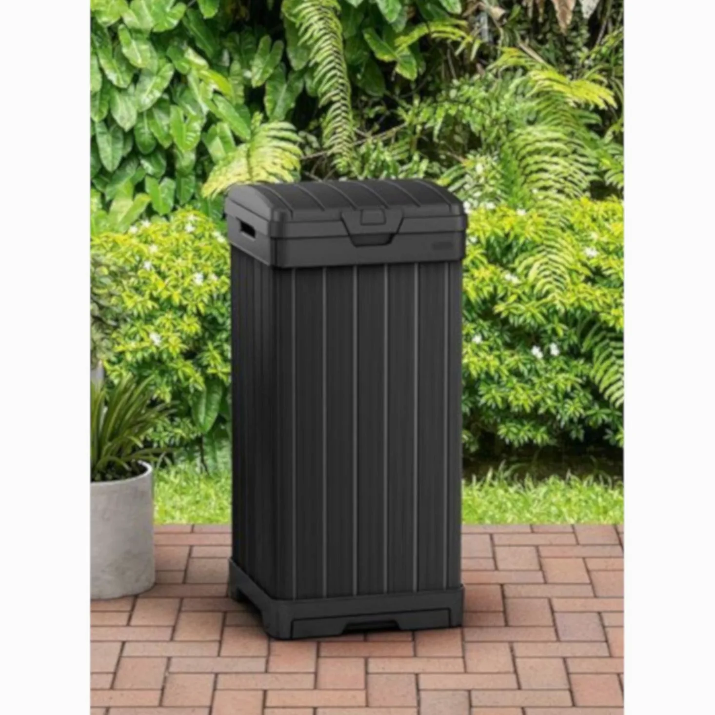 Keter Baltimore - Cubo de Basura (plástico, 125 L, 87,4 cm), Color Negro