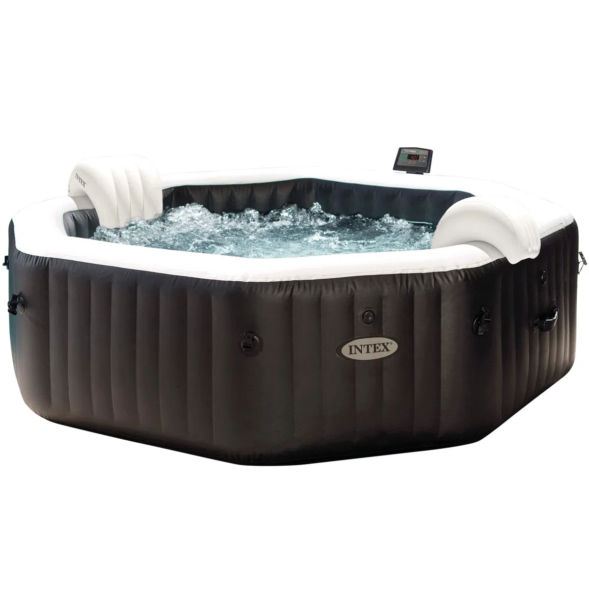 Intex Spa hinchable 6 personas octogonal, Burbujas Deluxe y chorros de agua (55082)