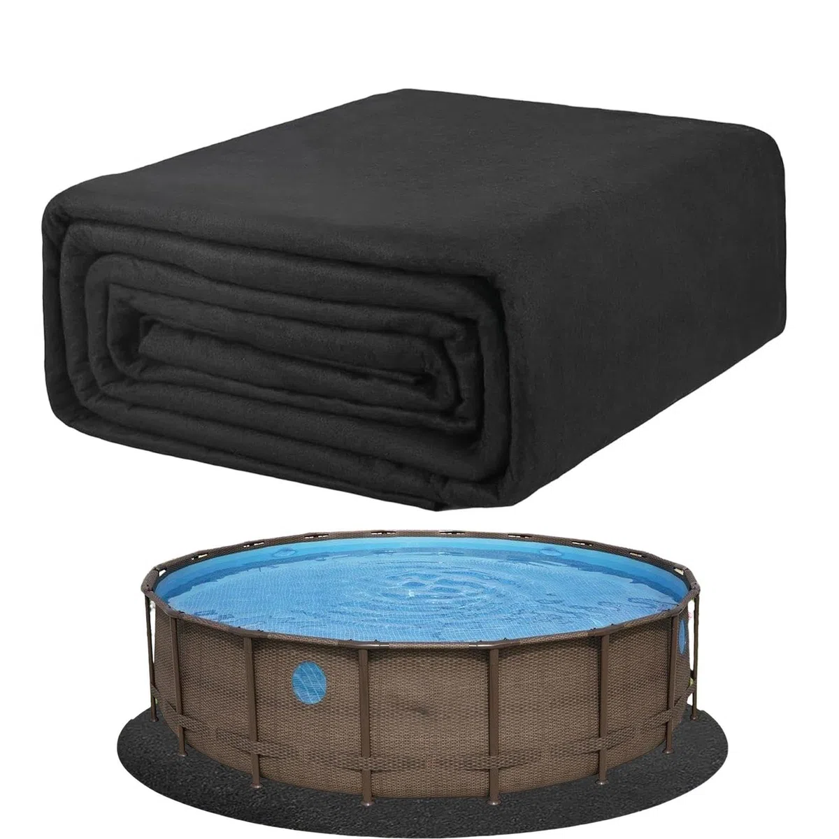 370cm Revestimiento De Piscina, Liner para Piscinas Redondas, Revestimiento para Piscinas, Tapiz Suelo Piscina para Exterior Jardín Patio Trasero Terraza Resort Villa Enterrada