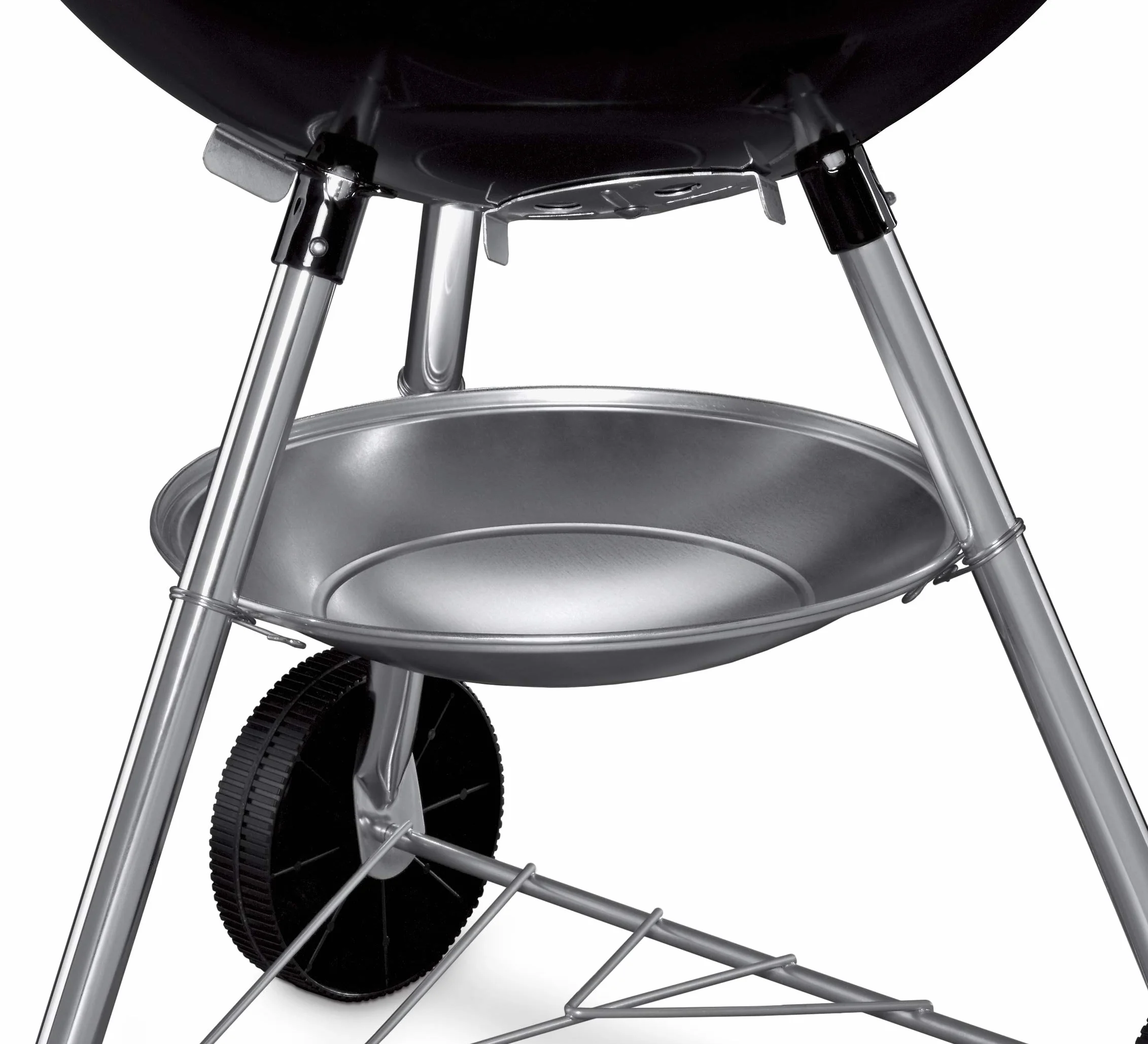 Weber Bar-B-Kettle Barbacoa de carbón, superficie de la parrilla de Ø 57 cm, barbacoa con tapa y cuba esmaltadas en porcelana, soporte de tres patas y ruedas, rejilla cromada - Negro (1331053)