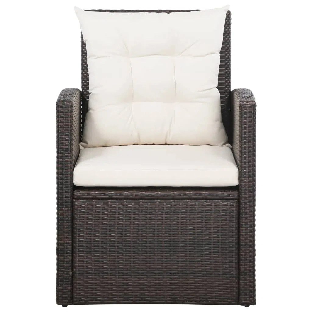 Sofa Terraza Exterior, Conjunto Jardín de Ratán, Sofas Exteriores de Jardin, Sofa de Jardin, Set sofás de jardín 5 Piezas y Cojines ratán sintético marrón