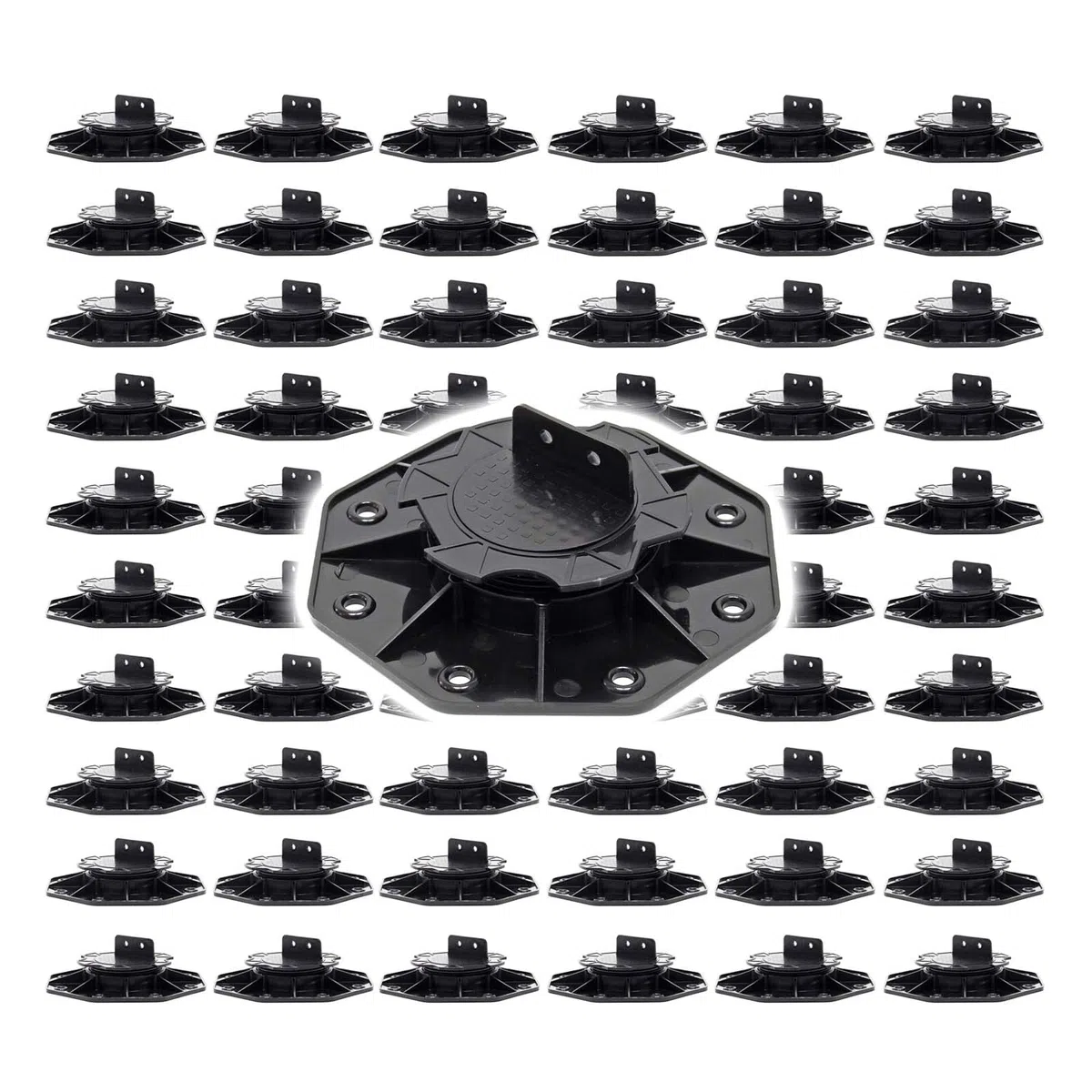 XPOtool Juego de 60 bases regulables para terraza carga máxima 2700kg ajustable en altura 18-25 mm