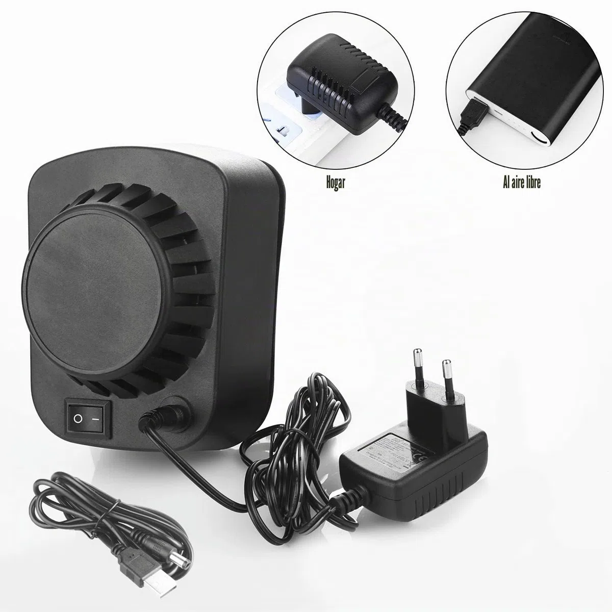 Asador Giratorio Electrico con 2 Agujas de Carne y Motor, Alimentado pour Cable USB y Adaptador, Pincho Asador pour Parrillas de Gas, Carros de Parrilla, Longitud Ajustable 69-137 cm