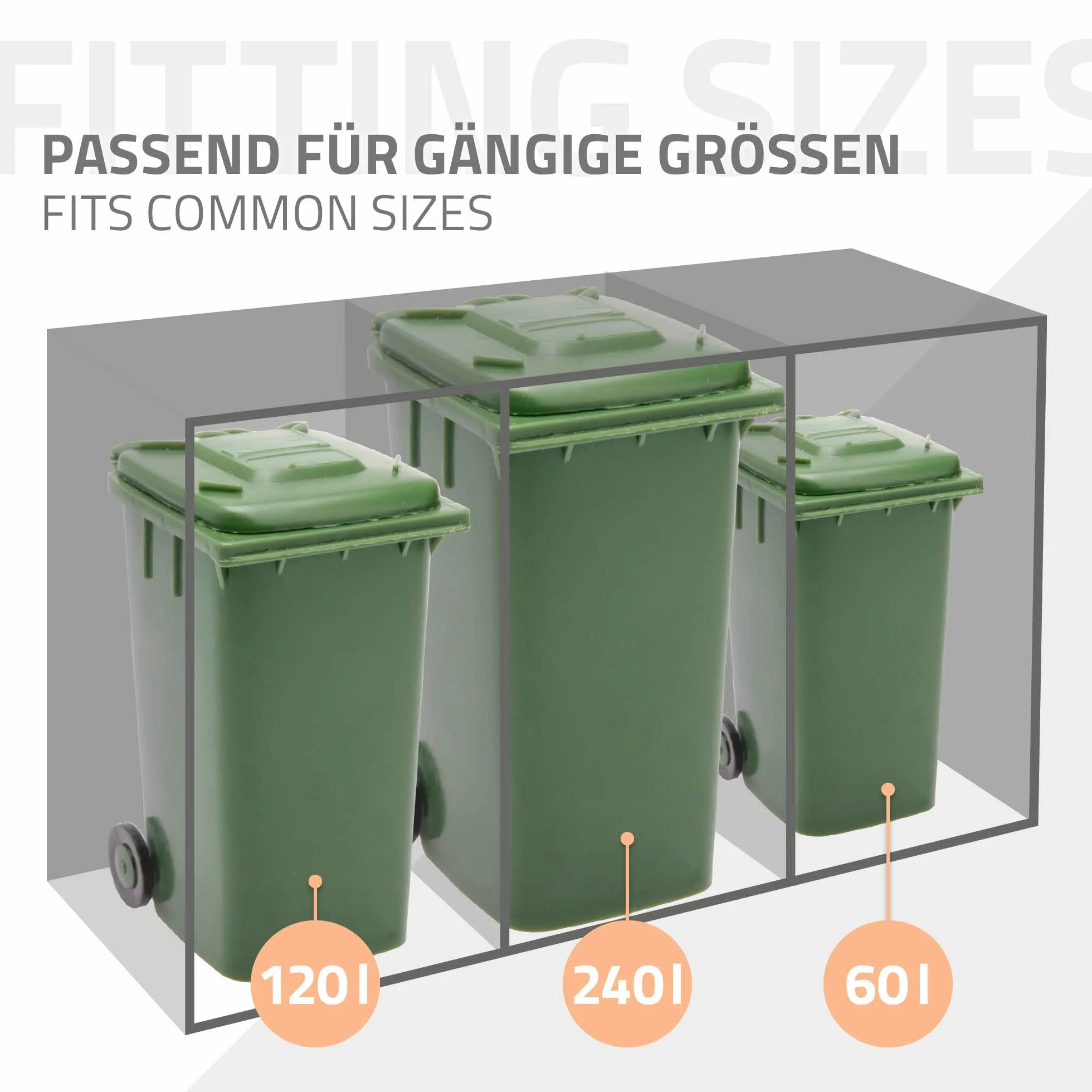 ML-Design Cobertizo para Ocultar Cubo de Basura 240L Antracita Aspecto Madera Alerce 68 x 80 x 116,3 cm Caseta de Acero para Jardín Exterior Contenedor Resistente Caja con Tapa Abatible y Cerradura
