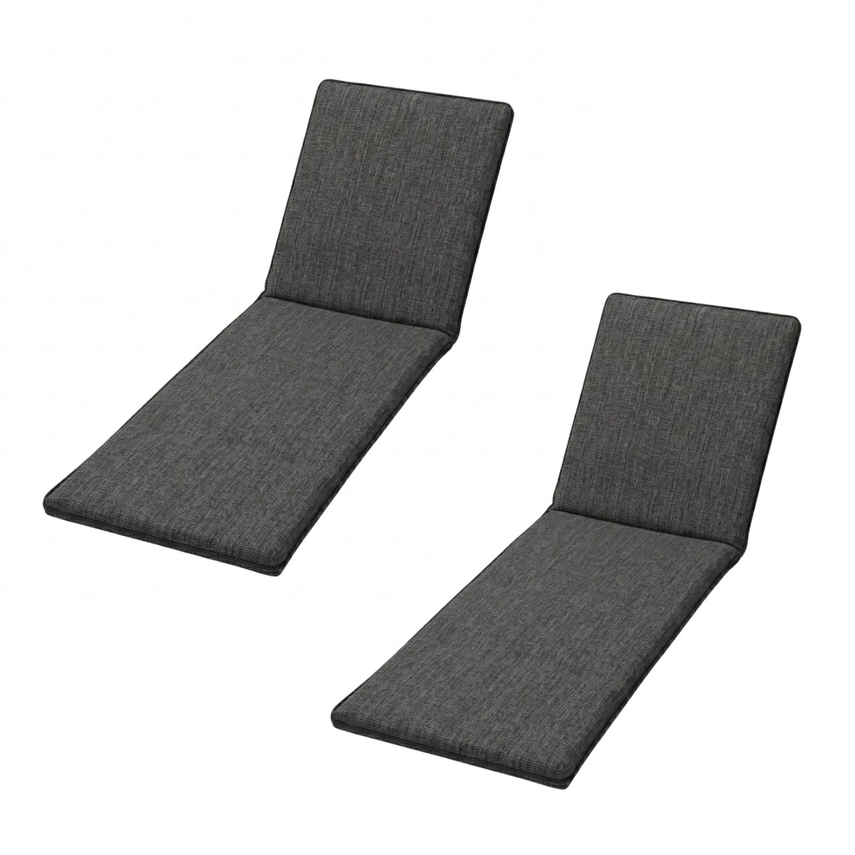 PIND Cojín para Tumbona 180x50 cm, Colchoneta con Relleno de Espuma, con Cinta Elástica de Ajuste para Hamaca de Exterior, Jardín, Playa, Piscina, Terraza. (2, Negro)