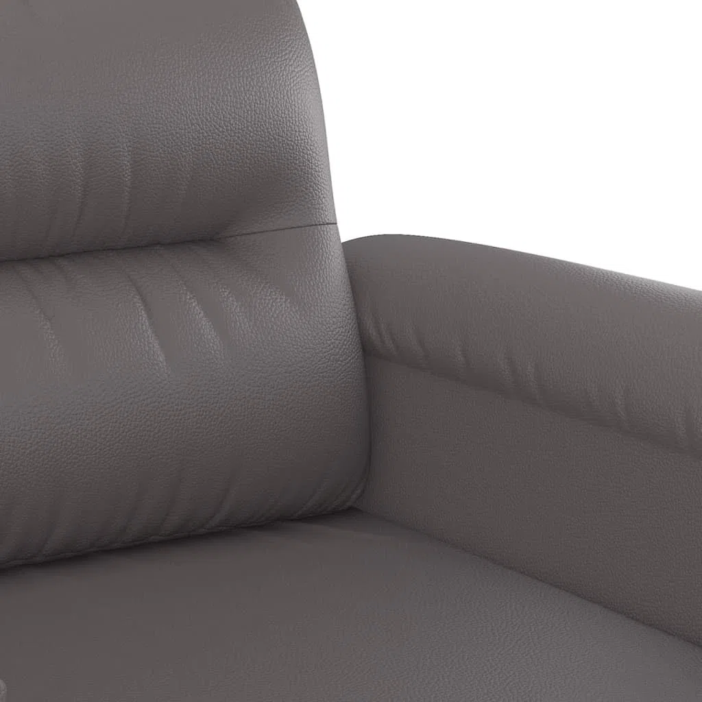 vidaXL Sofá de 2 Plazas, Sofá con Reposabrazos Respaldo, Sofá Biplaza Tapizado, Mueble Asiento para Salón Dormitorio, Cuero Sintético Gris