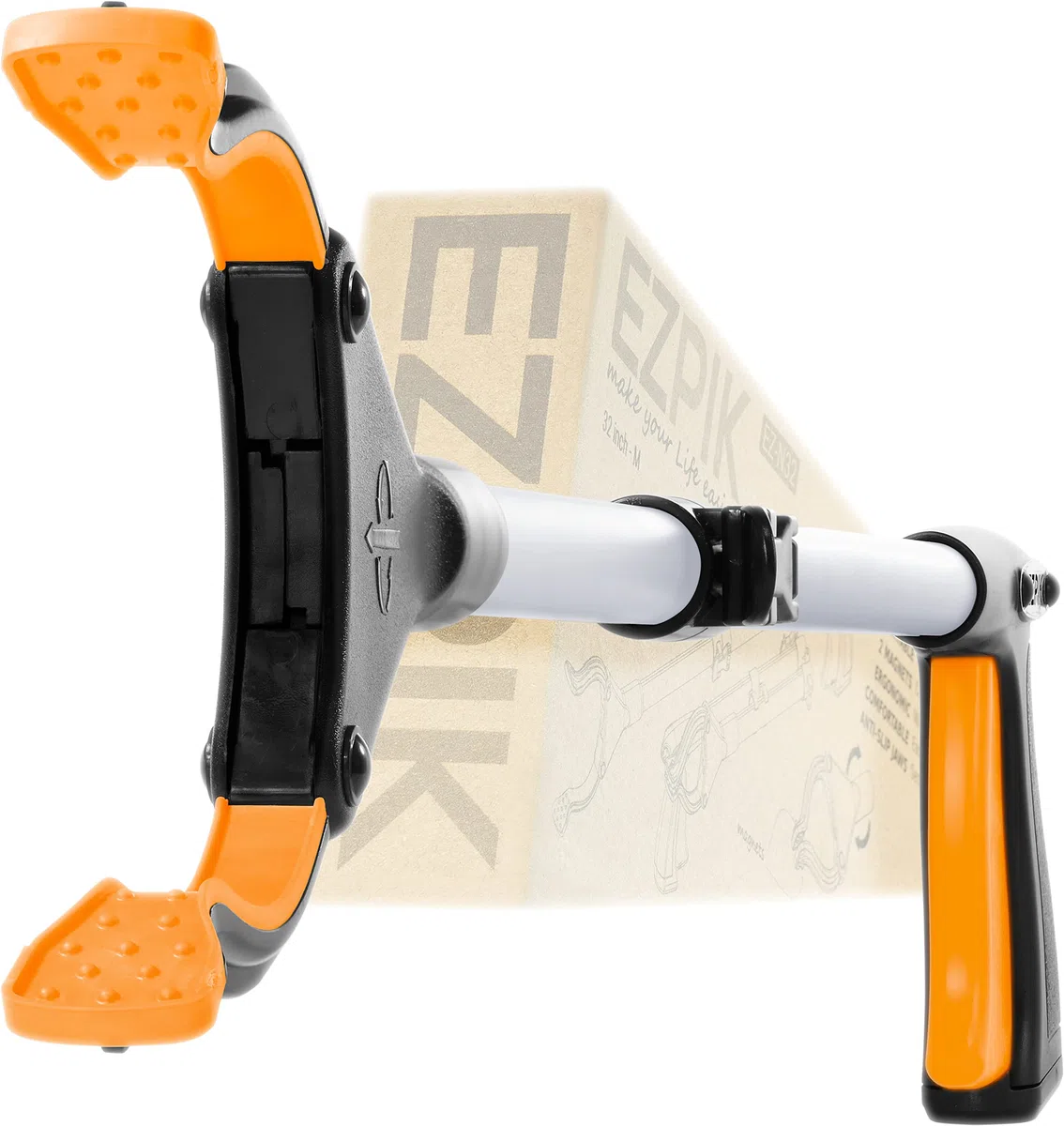 EZPIK® Palo Extensible Extra Largo de 110 cm - Pinzas Magnéticas para Personas Mayores, Minusválidos y Ancianos - Recogefrutas Telescópico y Basura [Plateado, 1 Unidad]