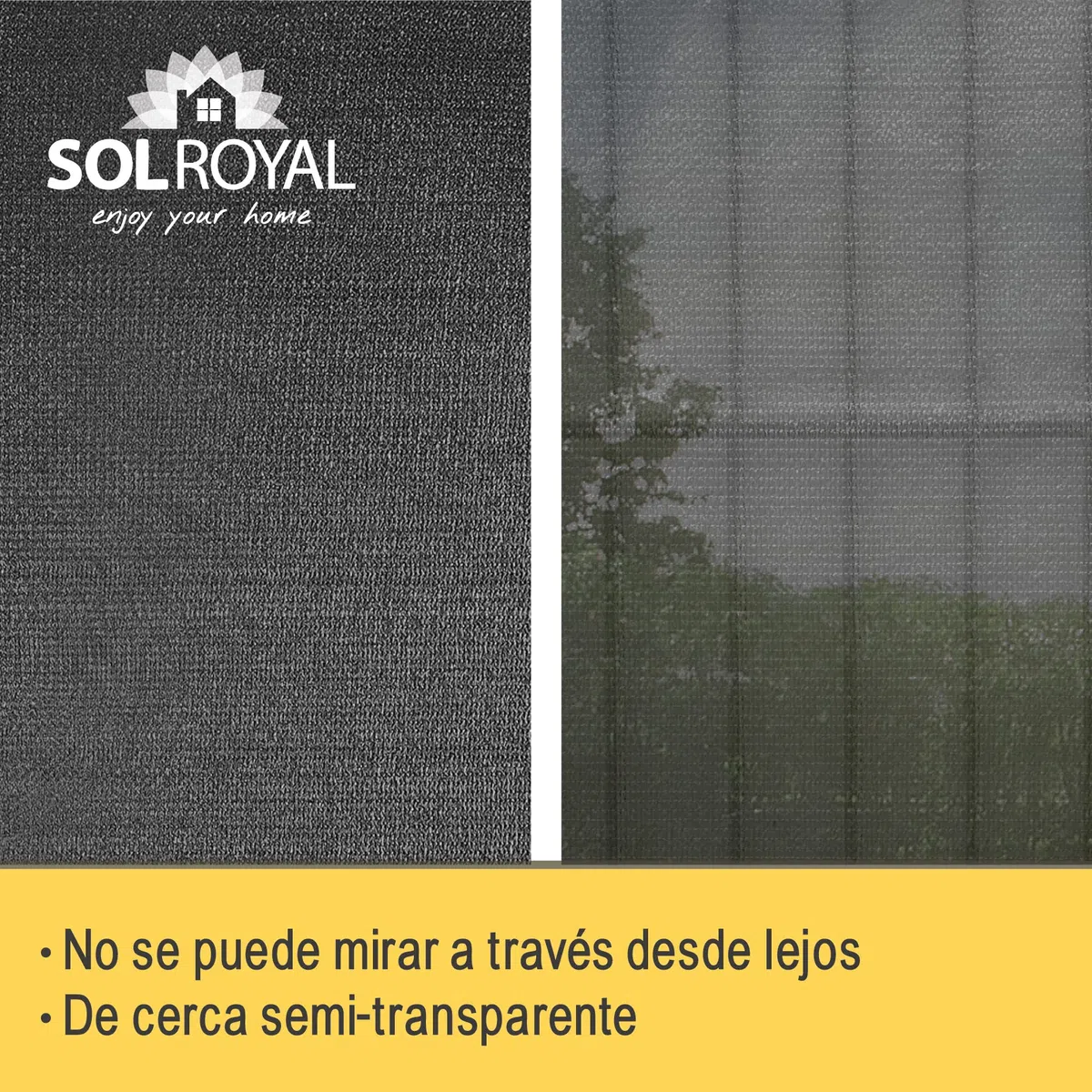 Sol Royal Malla Ocultacion Jardin Exterior 25m x 1,8m - Malla sombreo 165 g/m² - Tela Ocultacion Antracita para Jardín, Huerto, Balcón y Vallas - SG80