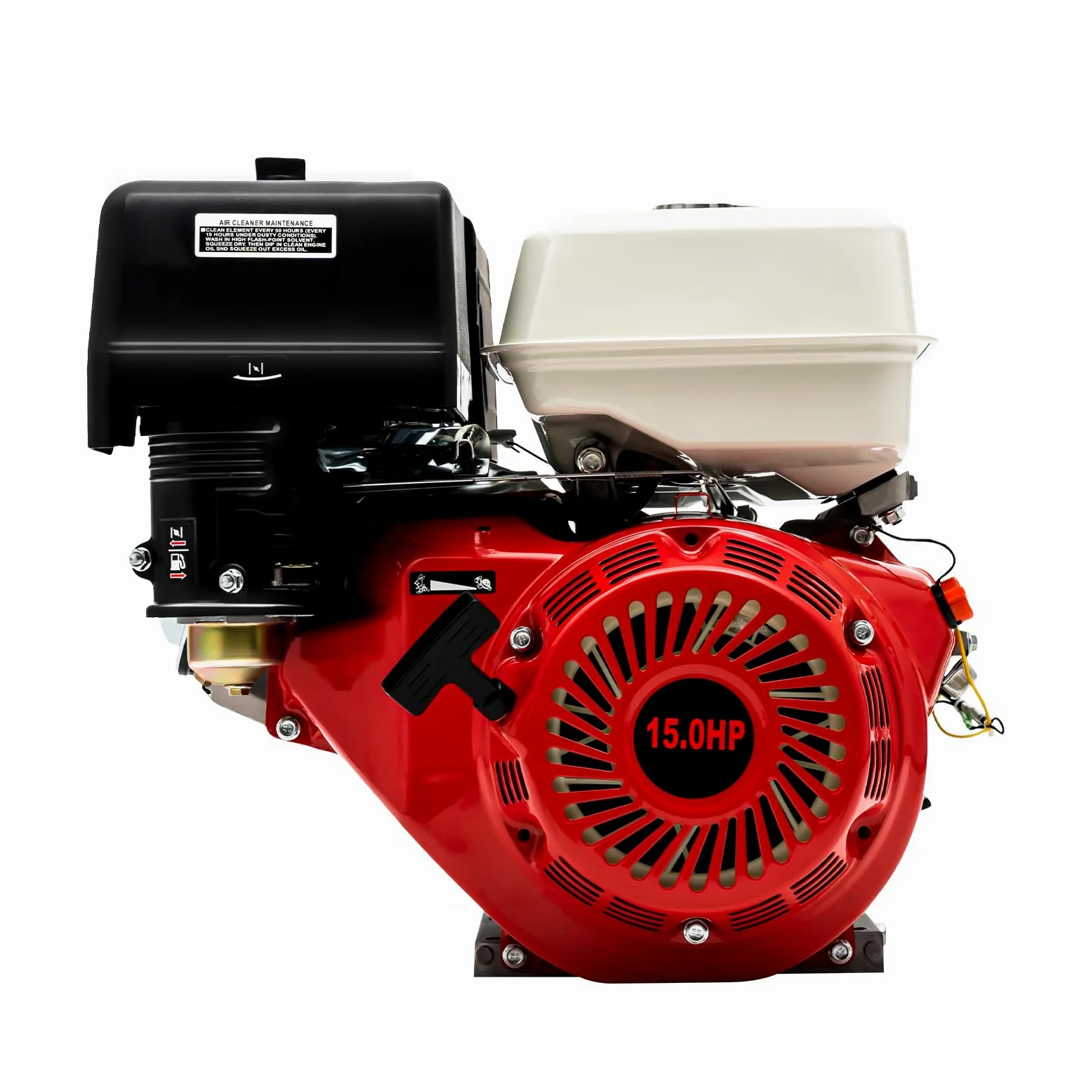 Motor de gasolina de 4 tiempos de 15 CV con arranque por cable, motor de gasolina HV de 420 cc, motor de cuatro tiempos refrigerado por aire 9000 W 3600 rpm