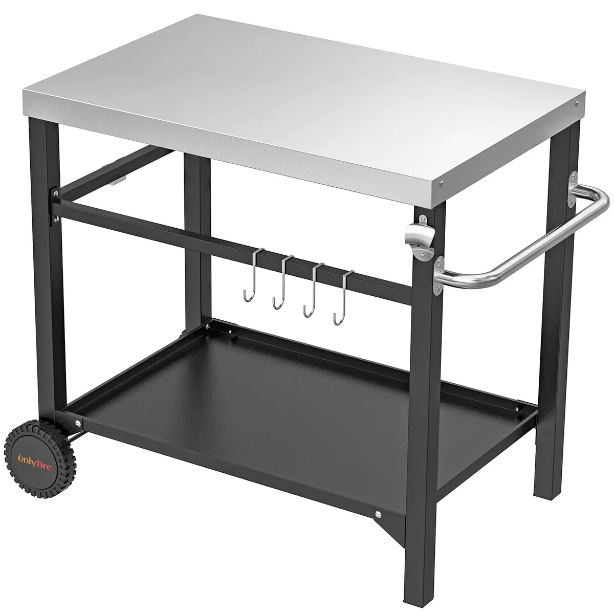onlyfire Carro de Barbacoa, Carrito de jardín para Barbacoa, Superficie de Trabajo para Exterior, jardín （96 * 64 * 81cm）