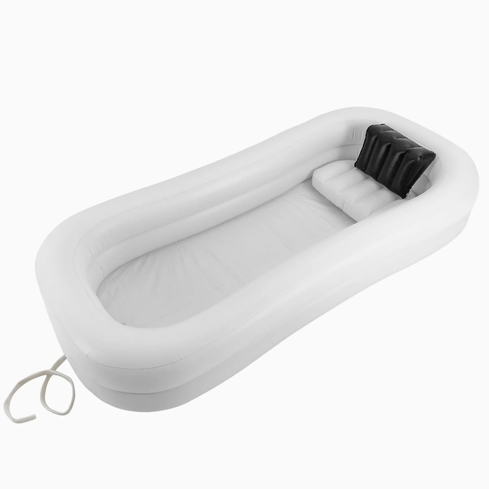 Bañera Inflable Portátil para Adultos - PVC Ducha 130W Blanco - Aire Piscina Hogar Spa