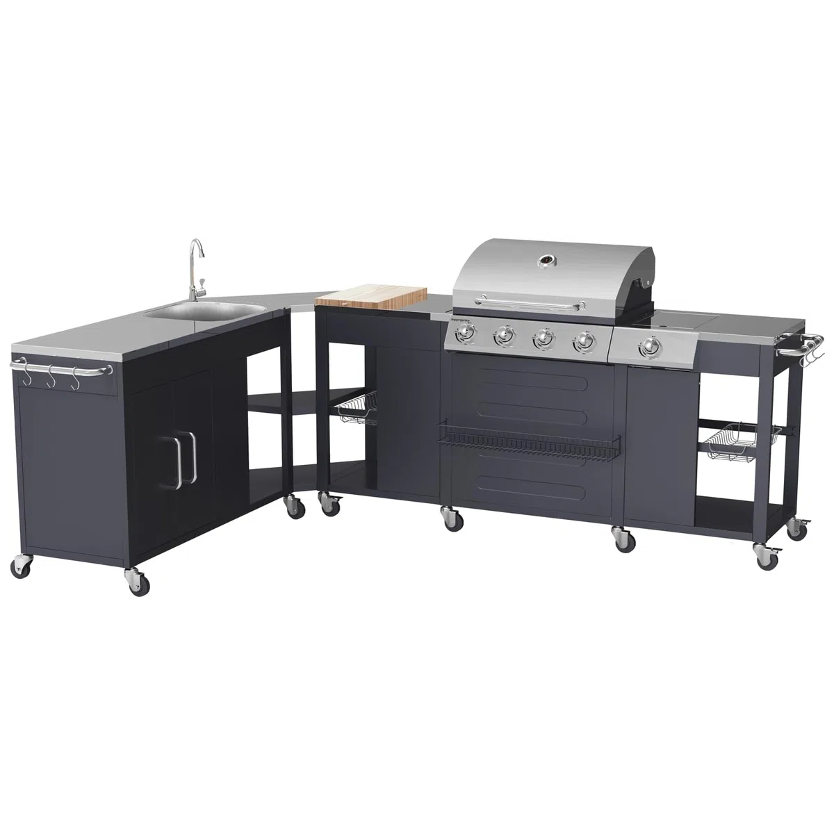 Happy Garden Cocina esquinera Exterior Texas 4+1 Quemadores 17,2 kW