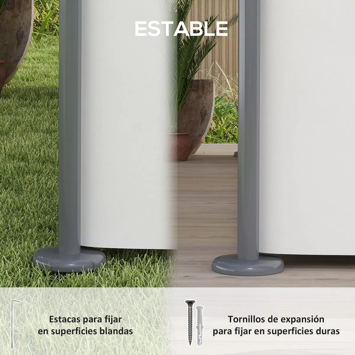 Outsunny Cenador de Jardín 4x3 m, Pabellón de Jardín Gazebo con Doble Techo, 6 Paredes Laterales, Estructura Metálica, Orificios de Drenaje, Carpa para Exterior, Terraza, Patio, Crema