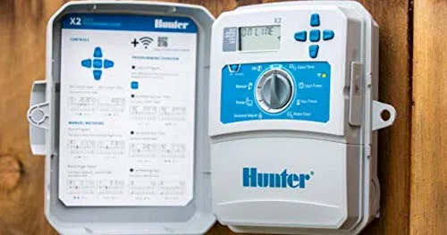 HUNTER X2 401-4 Estaciones- Exterior/Interior -Programador Compatible WiFi modulo Wand (NO Incluido)