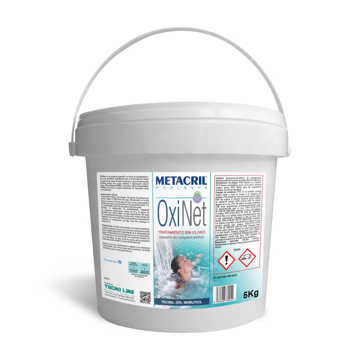Metacril oxígeno Activo granular – OxiNet 5 kg. - Ideal para Piscina o hidromasaje (Teuco, Jacuzzi, Dimhora, Intex,Bestway,ECC). Envío inmediato.