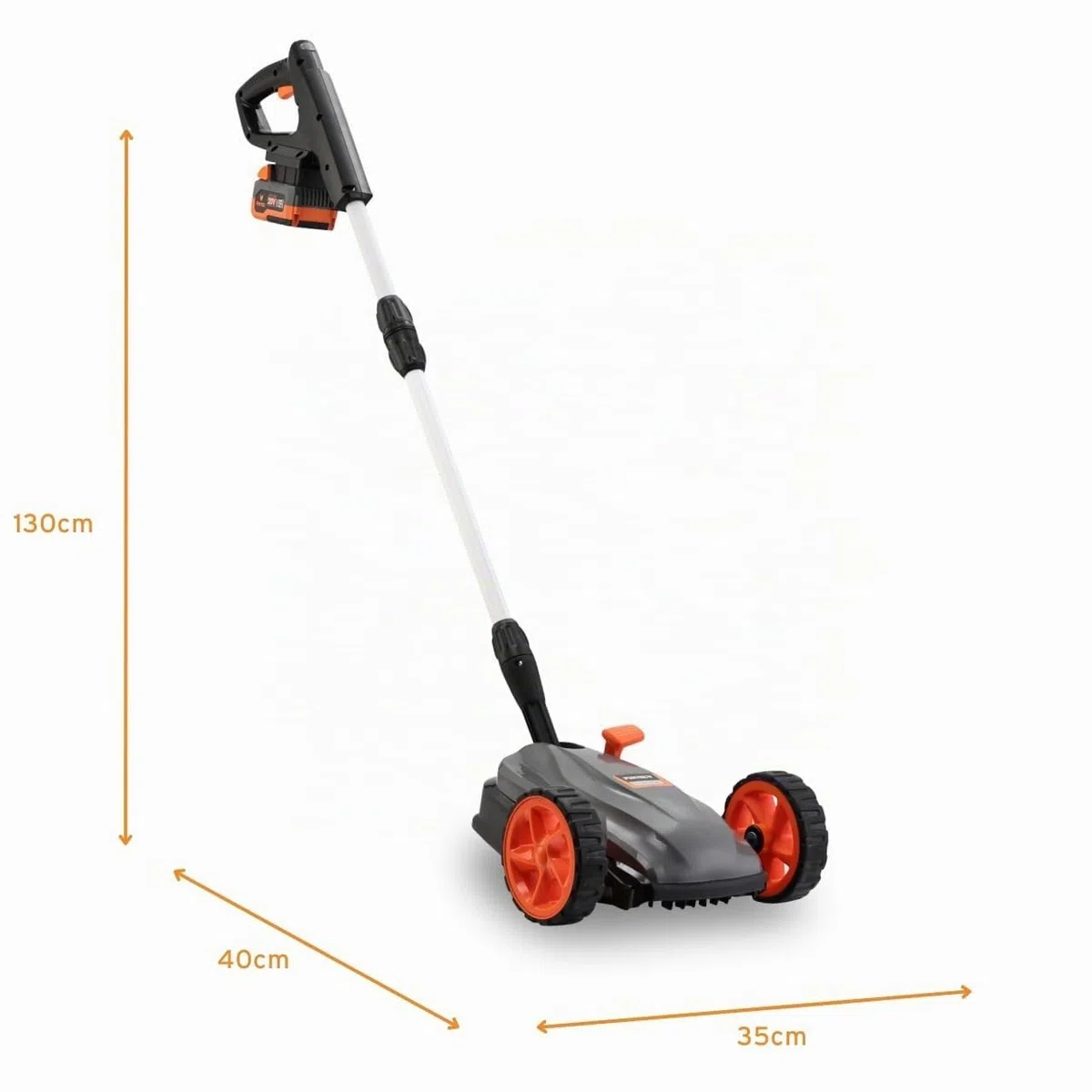 FUXTEC FX-E1RMEH20-SET Cortacésped Inalámbrico Compacto 20 V con Batería y Cargador, Corte de 22 cm, Ideal para Jardines Pequeños