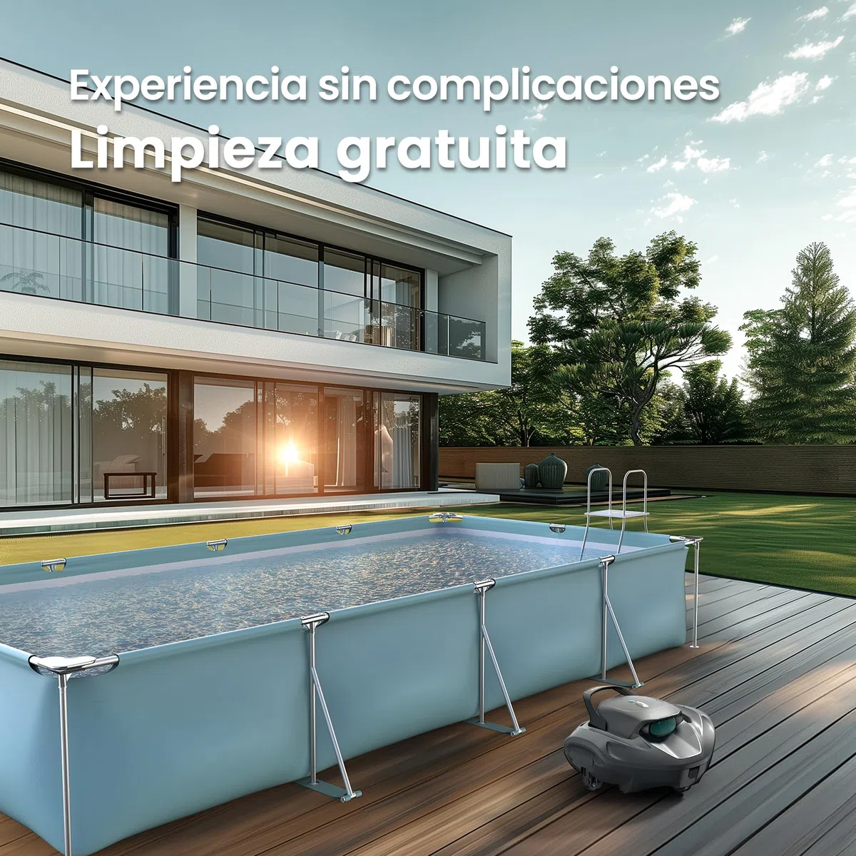 AIPER Seagull 800B Robot Piscina Sin Cable, Limpiafondos Piscina Automático con Succión Potente, 90 min Autonomía, Auto-Parking Inteligente, Indicador LED, hasta 80 m²