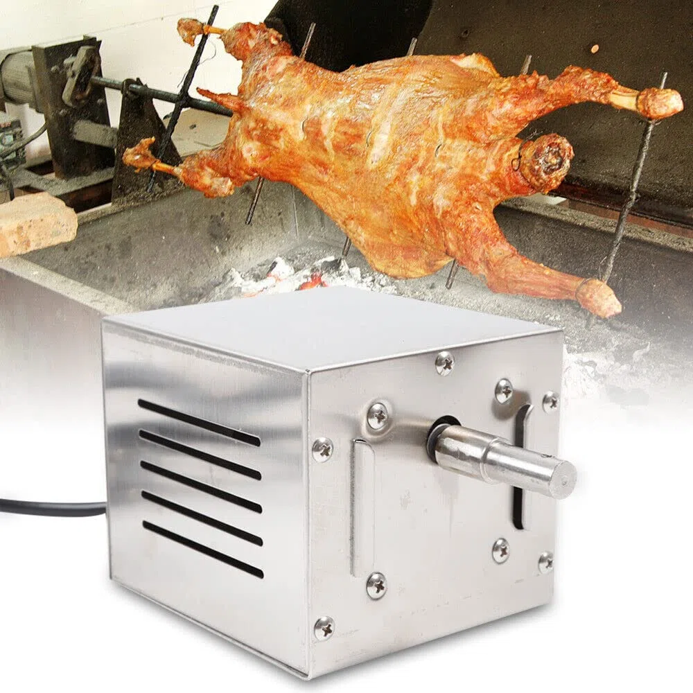 Barbacoa de motor de acero inoxidable de 60 kg giratorio 220 V 25 W motor eléctrico para pinchos de barbacoa
