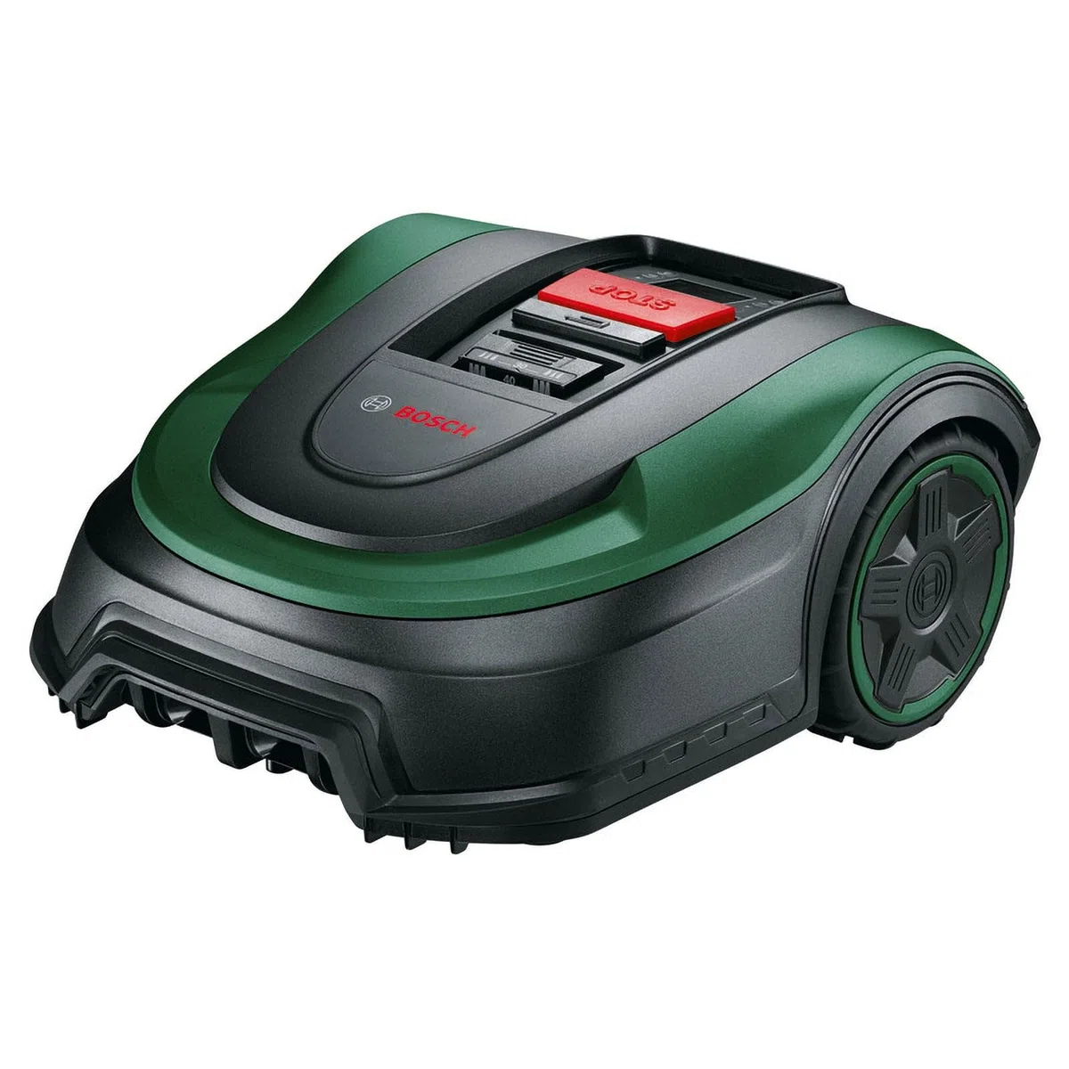 Bosch Robot cortacésped Indego S+ 500 (con batería de 18 V y función de aplicación, Base de Carga incluida, Ancho de Corte de 19 cm, para áreas de césped de hasta 500 m² y en Caja de cartón)