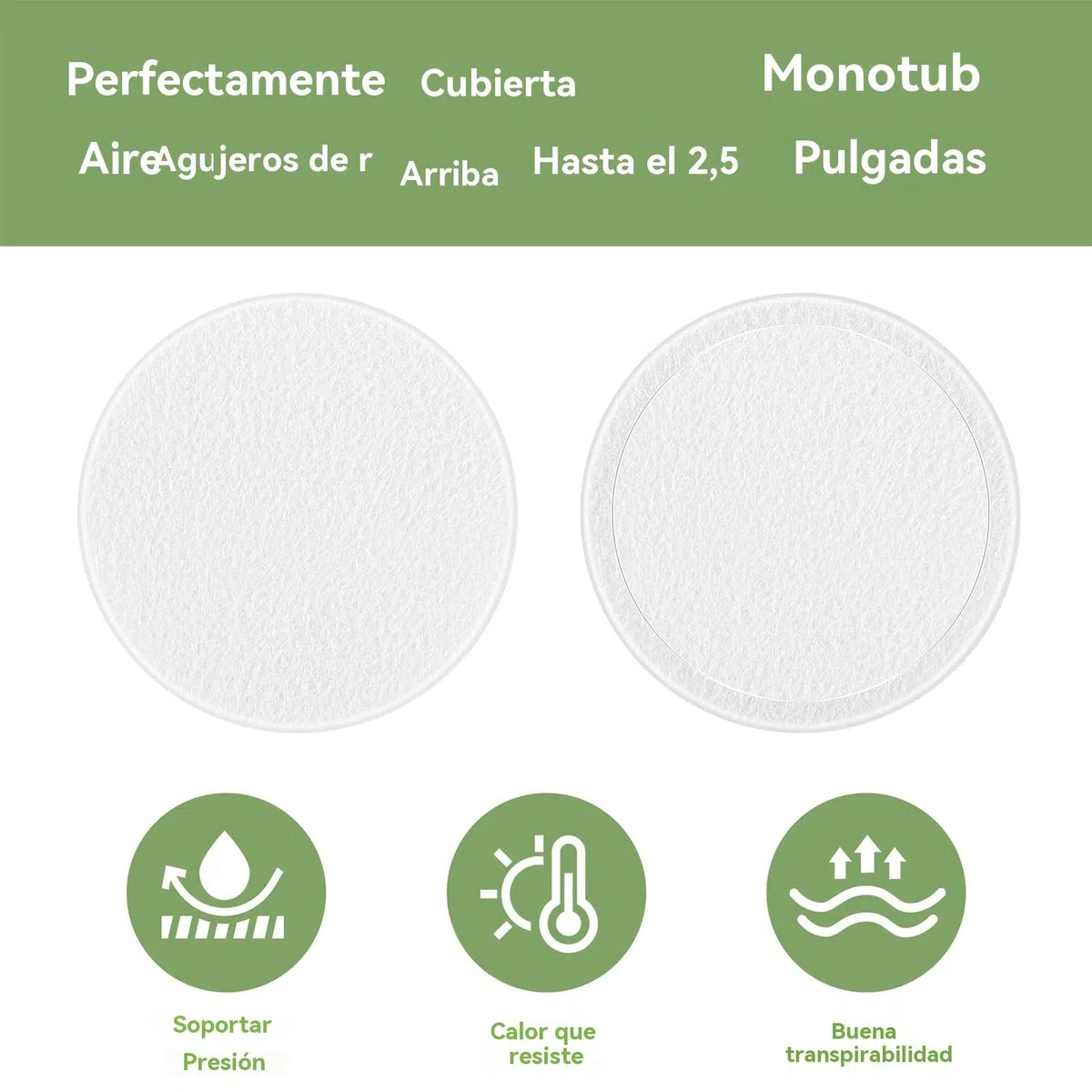 Discos De Filtro De Champiñones - Disco De Filtro De Tubo Único De Hongo 24x | Pantalla De Algodón Para La Humedad Retención De La Humedad Preservación De Plantas De Interior | Suministros De Crecient