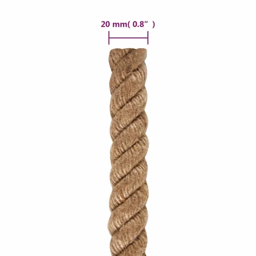 vidaXL Cuerda 100% yute 20 mm 50 m