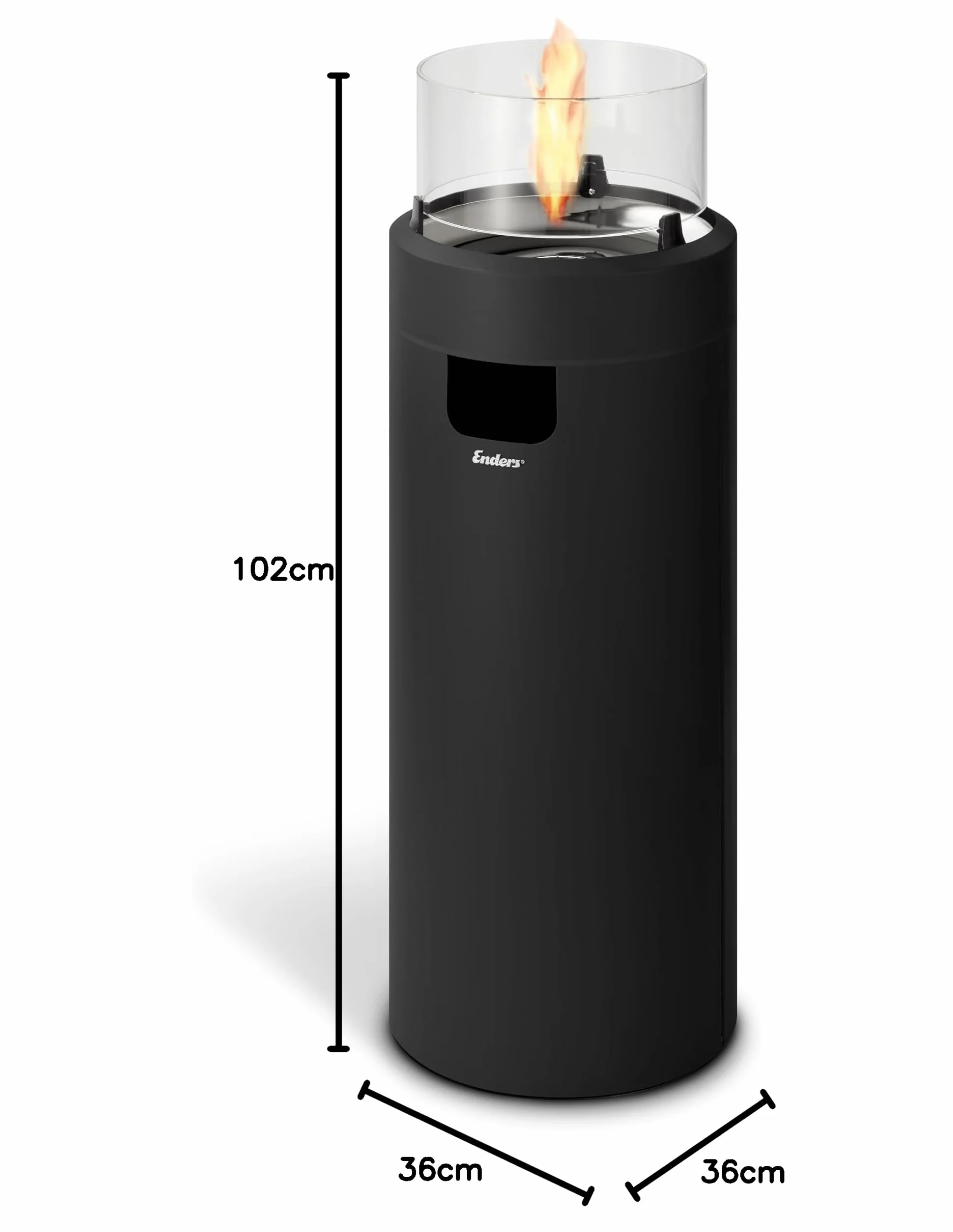 Enders 5601 Nova LED L Brasero de Gas para terraza con iluminación Ambiental, tecnología de quemadores Eco Green y excelente diseño