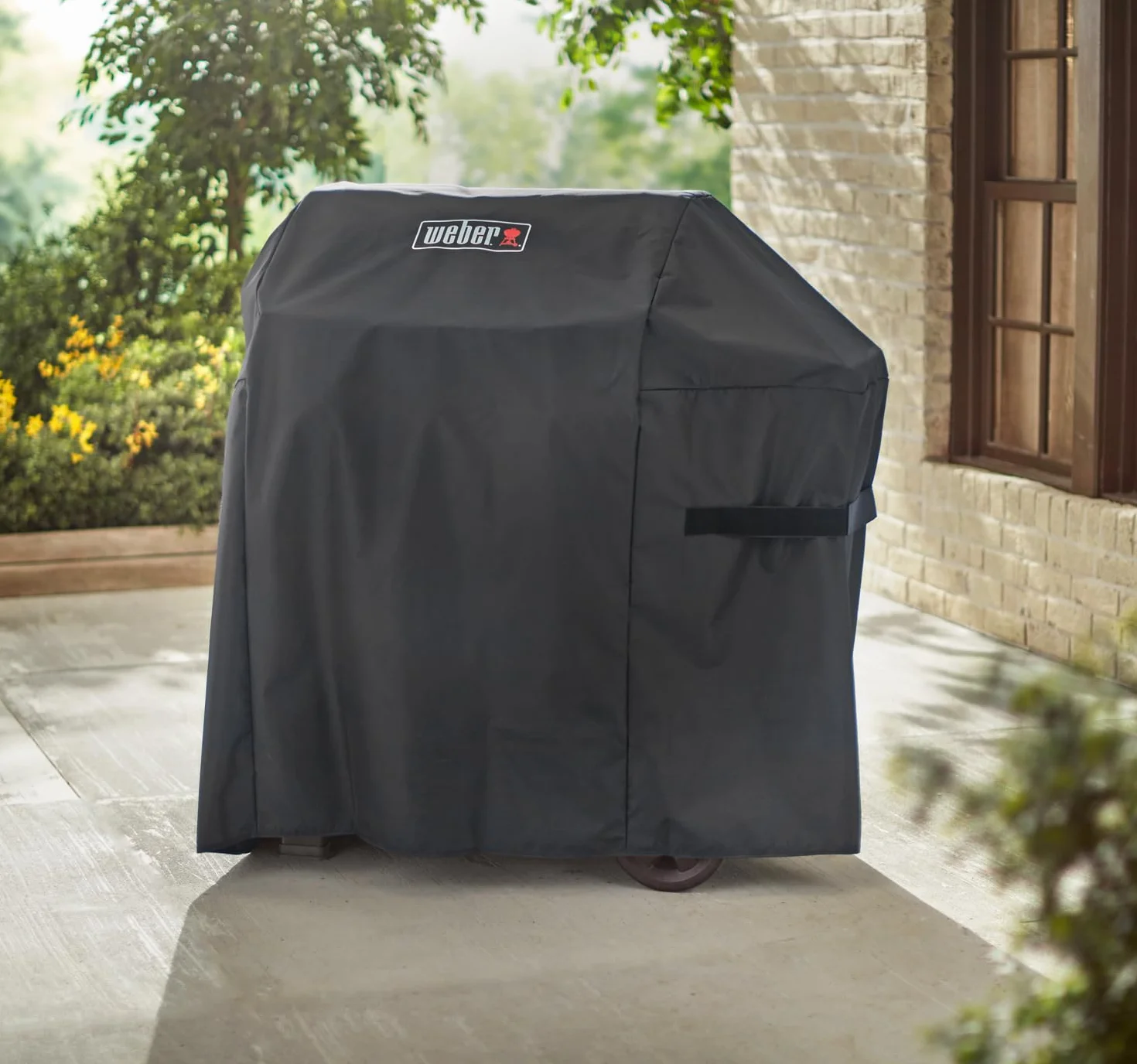 Weber Funda Premium para serie Spirit & Spirit II 300, transpirable, resistente a los rayos UV y al agua, protección contra condiciones climáticas, cierre de velcro para fijación - Negro (7183)