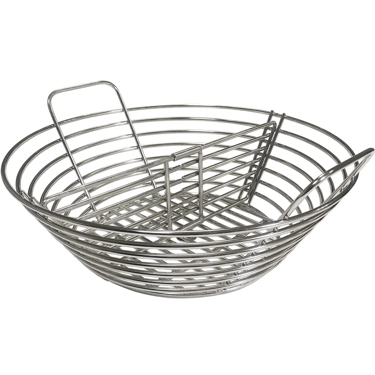 Kamado Joe Classic - Cesta de Fuego de carbón Vegetal con Divisor para Cenizas de Parrilla de Acero Inoxidable, se Adapta a Accesorios de Huevos Verdes Grandes de 18 Pulgadas, Repuesto de Cesta