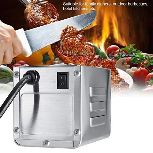 Longzhuo Motor eléctrico BBQ Rotissore para espiga parrilla, acero inoxidable, 50-70 kg (enchufe UE 220 V)
