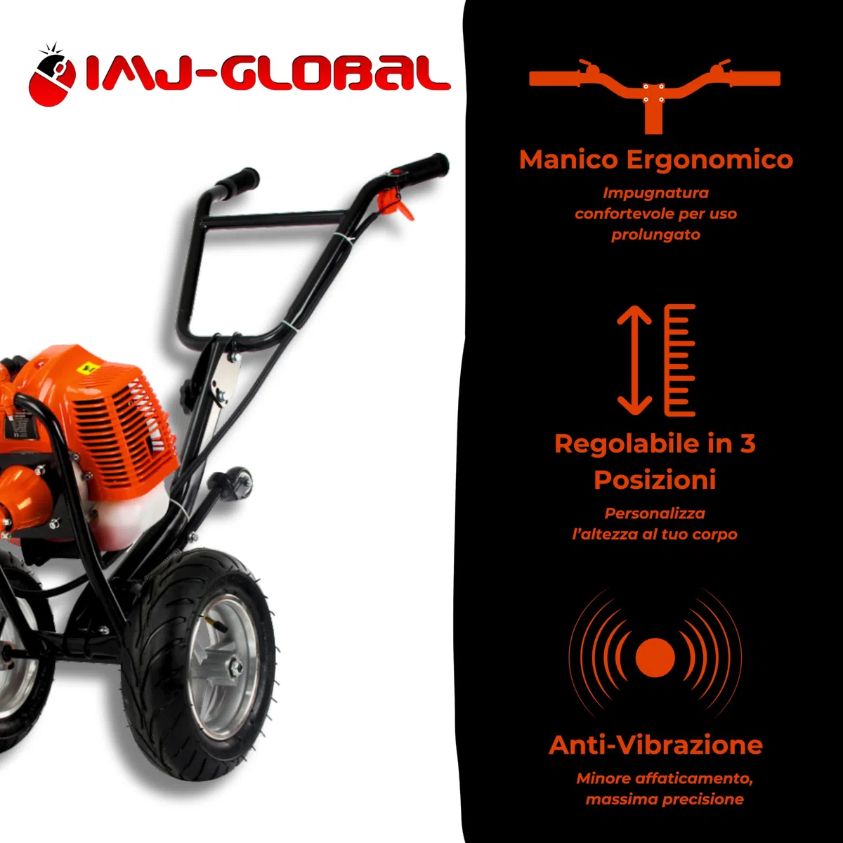 Desbrozadora DEMON Radburst Cortacésped | Motor de 2 tiempos | Refrigeración por aire | 1,9 CV | Velocidad máxima de rotación 9.500 rpm | Rango de corte de alambre 42 cm