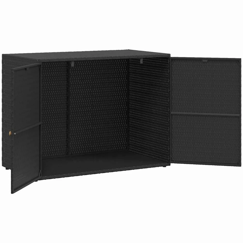 vidaXL Armario de jardín Negro 100x55,5x80 cm Ratán sintético