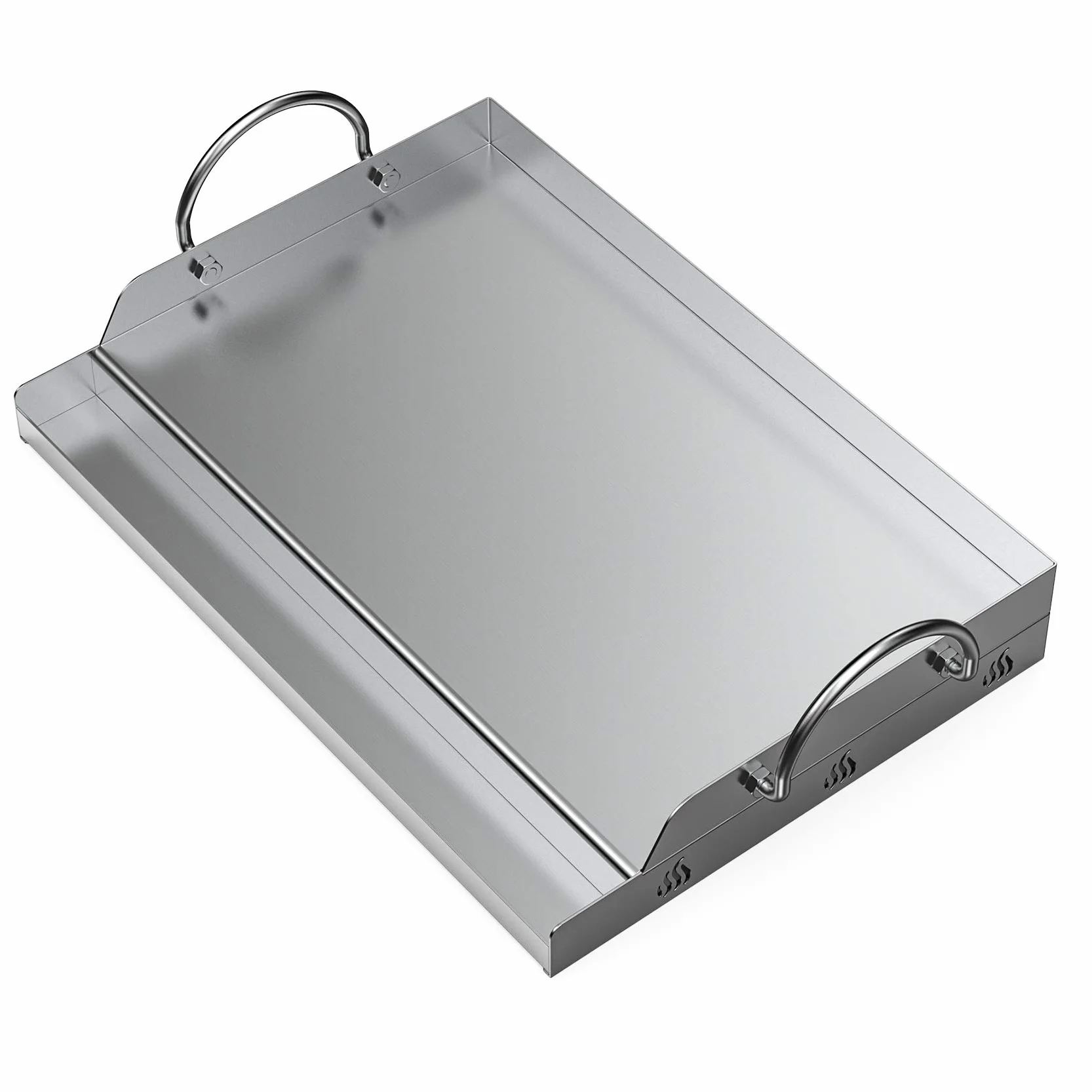 onlyfire Plancha Barbacoa de Acero Inoxidable Universal para Barbacoa de carbón, Parrilla de Gas y más, Rectangular, 51x32x7cm