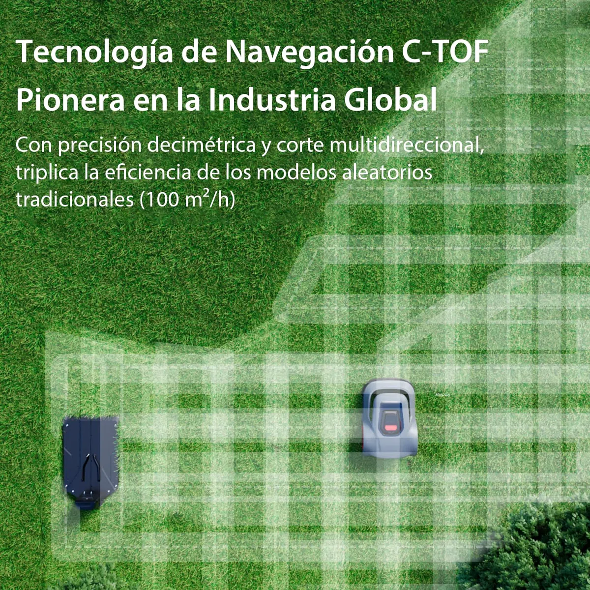 Redkey MGC500 Robot Cortacesped, MAX. 800m², Detección de Rotura de Cable,Pendiente Ascendente 45%, Ajuste Inteligente de la Altura de Corte, Control de la APP,Silenciamiento Automático, para Jardines