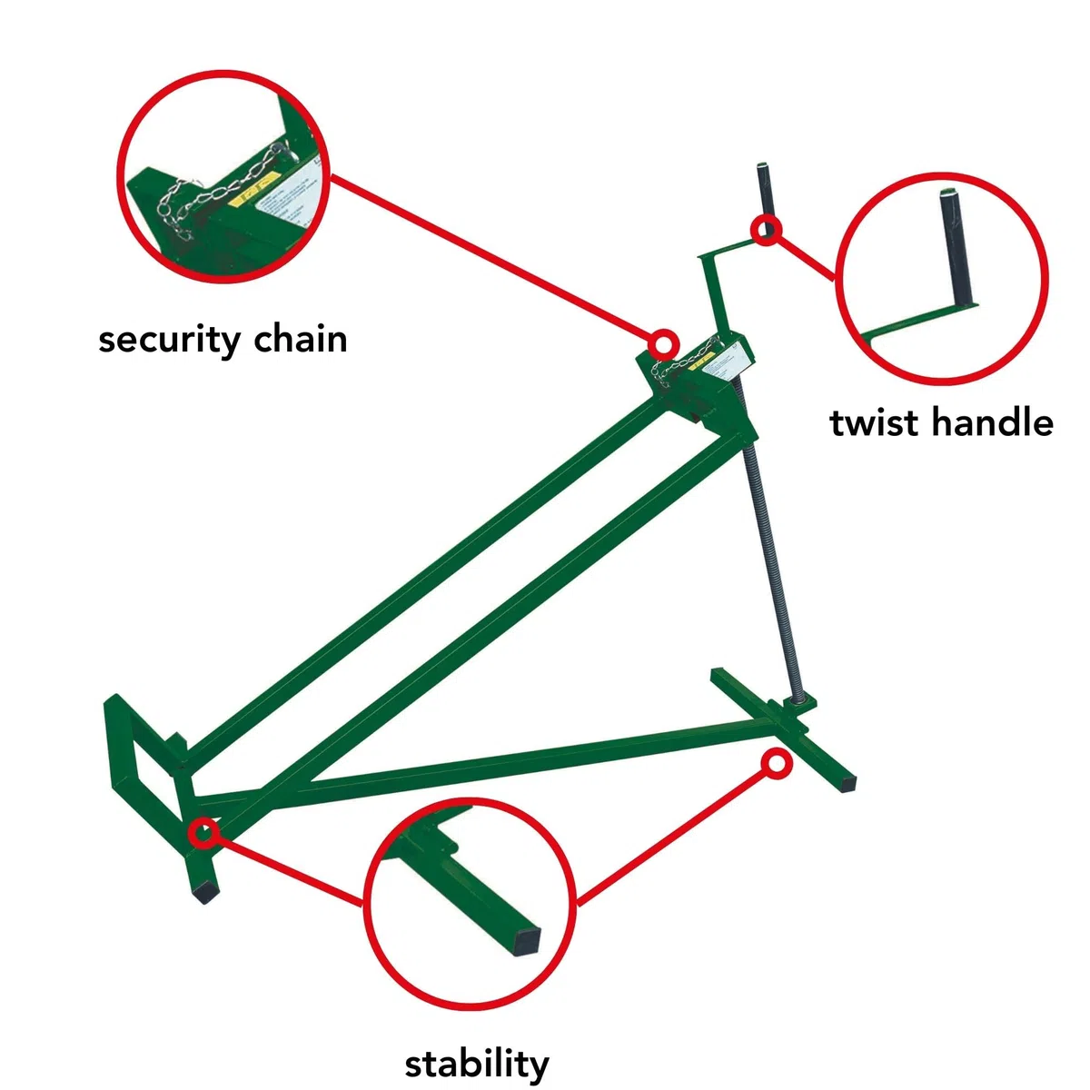 Toolland Levante para el cortacésped, la manija rotativa, la altura de 79 cm, verde, 400 kg