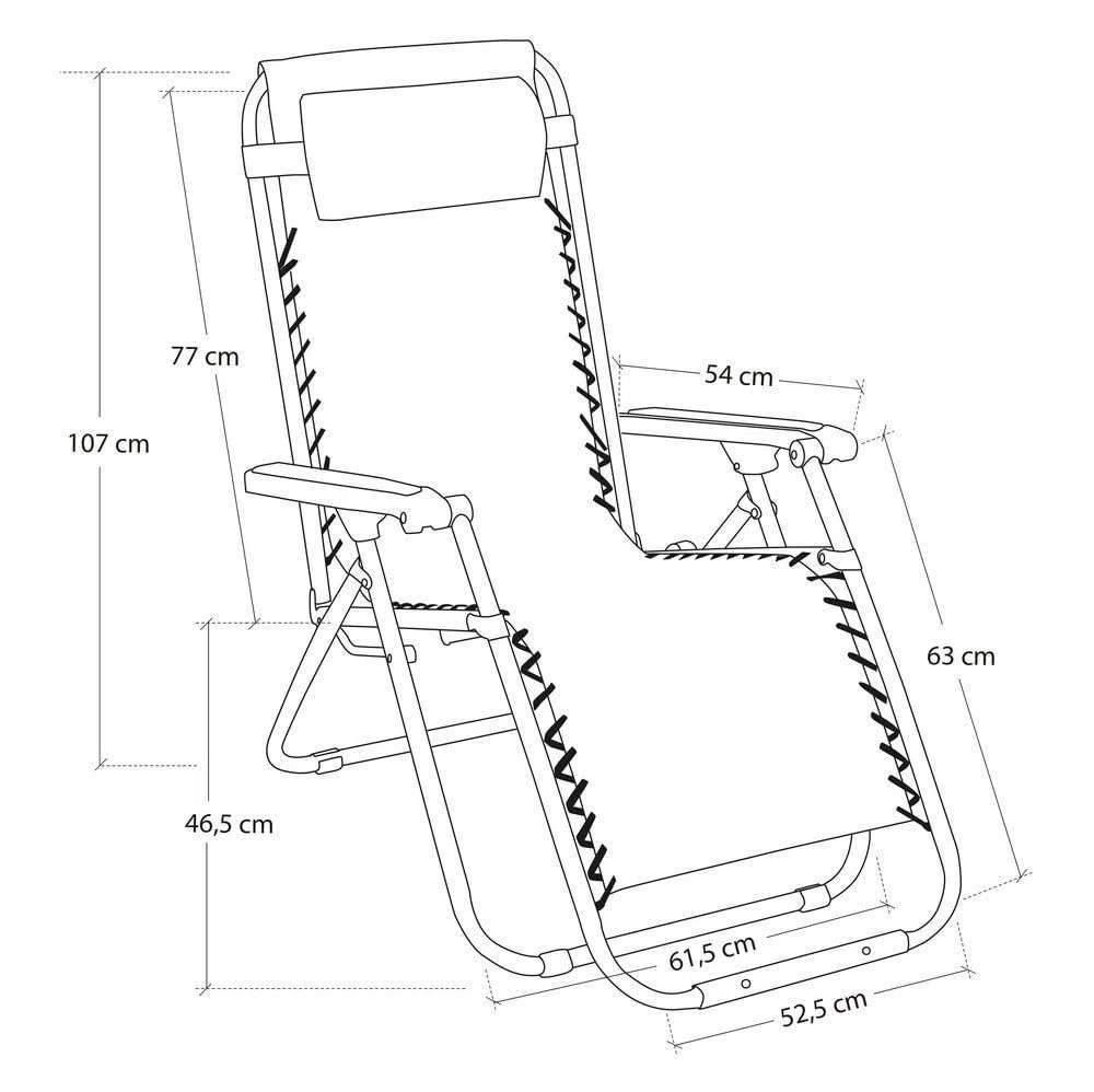 LOLAhome Pack de 2 sillas Gravedad Cero reclinables con Bloqueo de Seguridad Negras de Tejido Oxford y Acero de 95x65x106 cm
