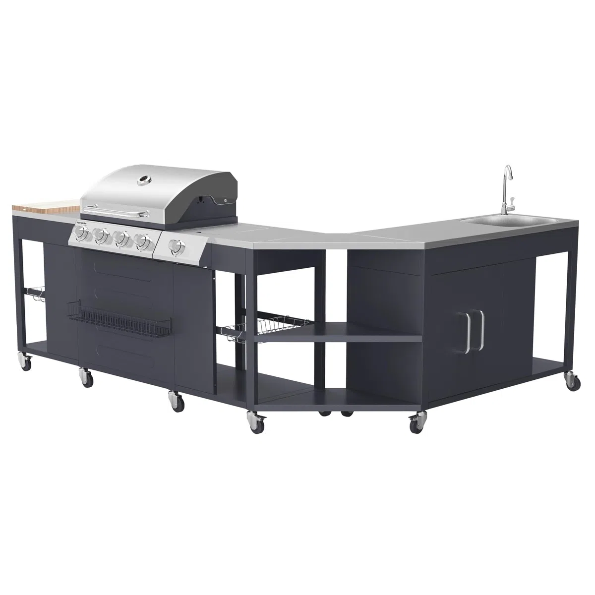 Happy Garden Cocina esquinera Exterior Texas 4+1 Quemadores 17,2 kW