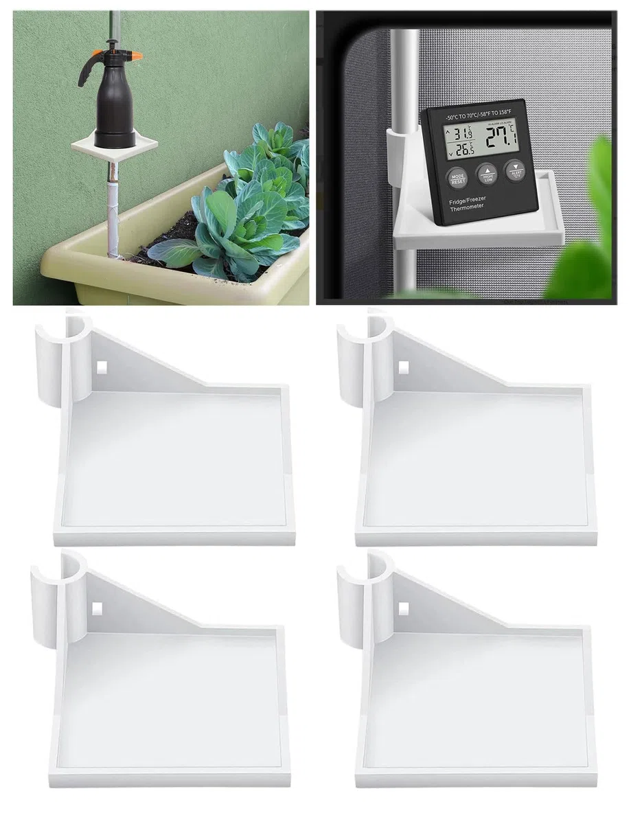 4 piezas Estantes montados en la pared, Accesorio de Tienda de Cultivo, Blanco Estante Esquinero para Cámara, kit de tienda de cultivo de esquina, accesorios de carpa de cultivo para colocar la cámara
