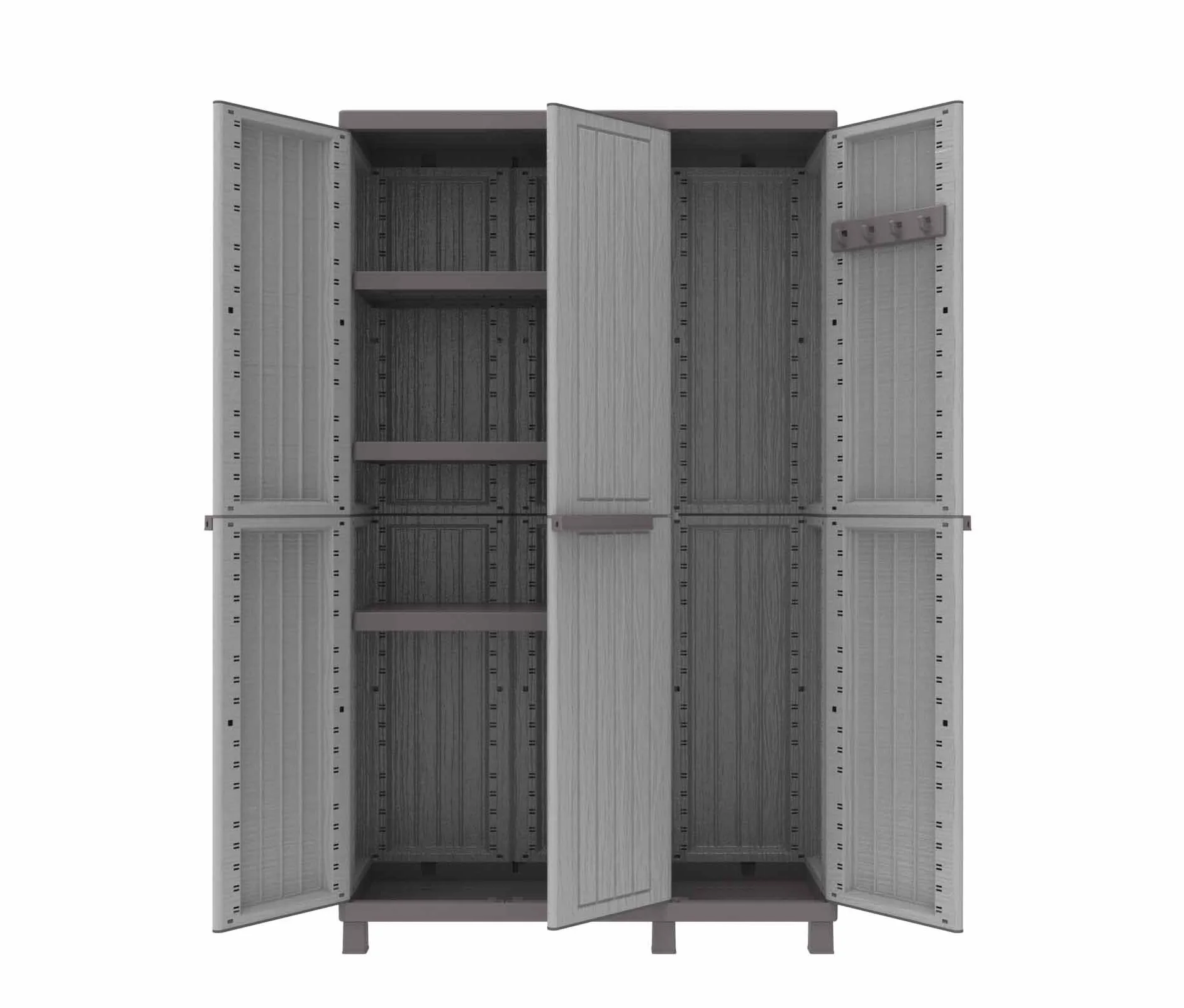 Terry, C-Wood 102a, Armario Multifunción 3 Puertas con 2 Compartimentos separados. 102x39x170 cm