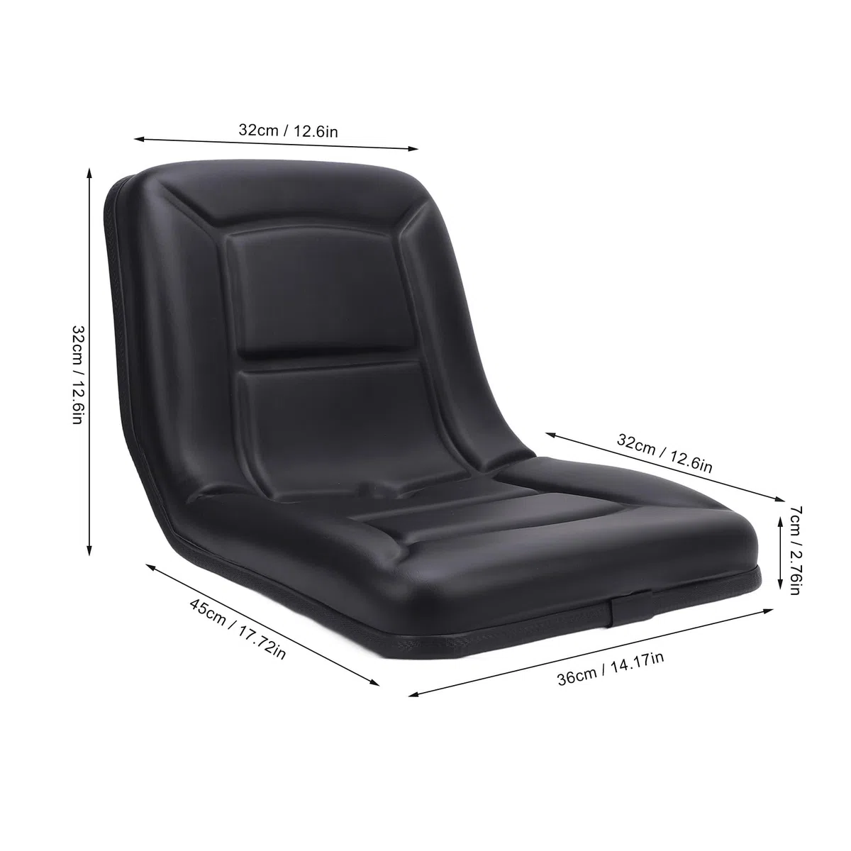Asixxsix Asiento Universal de Montacargas, Silla de Cuero de PU Transpirable Placas de Metal de Metal Asiento de Cortacésped a Prueba de óxido para Cosechadoras de Excavador