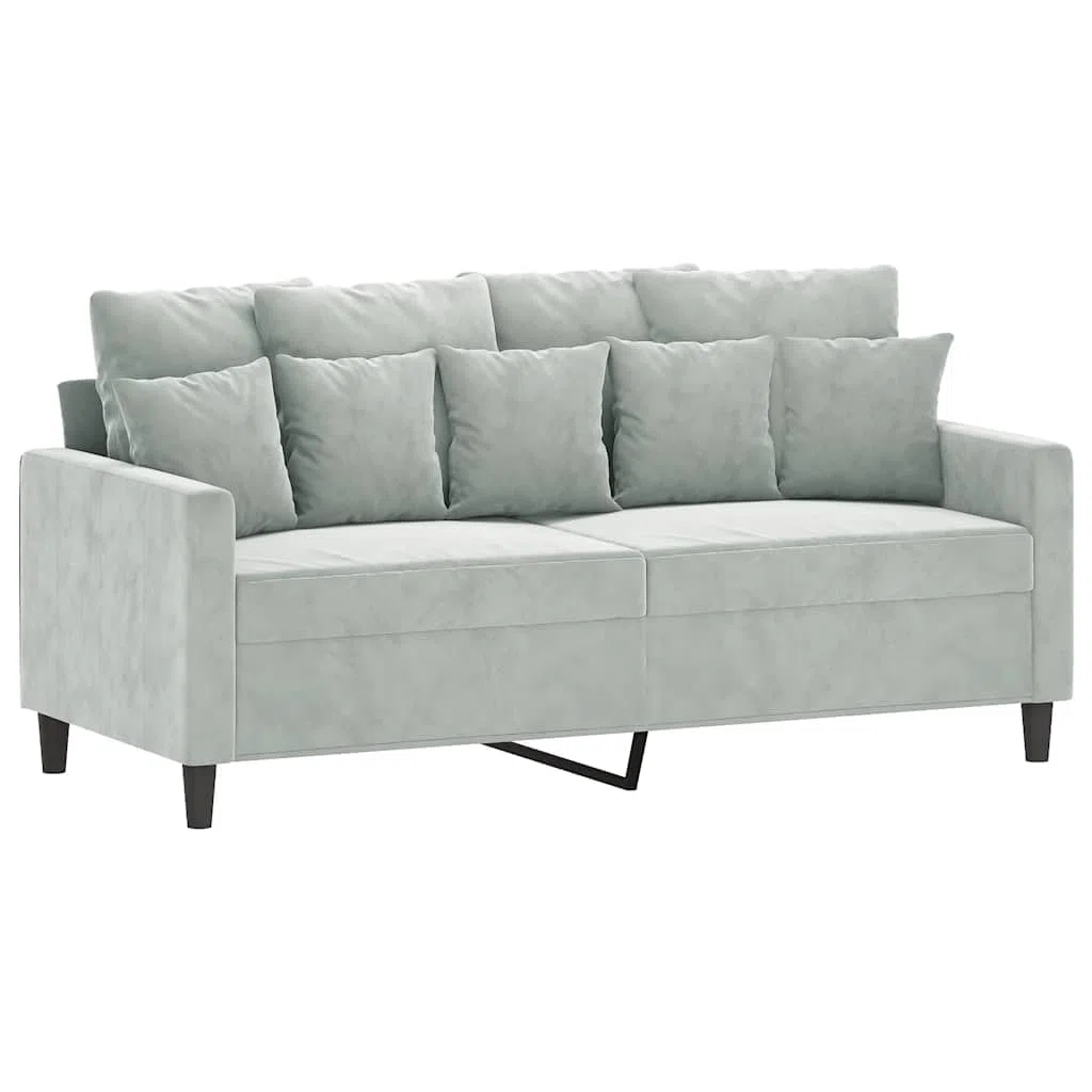 vidaXL Sofá de 2 Plazas, Asiento con Reposabrazos Respaldo, Sillón de Descanso Relax Televisión, Sofá Tapizado para Salón, Tela Gris Claro