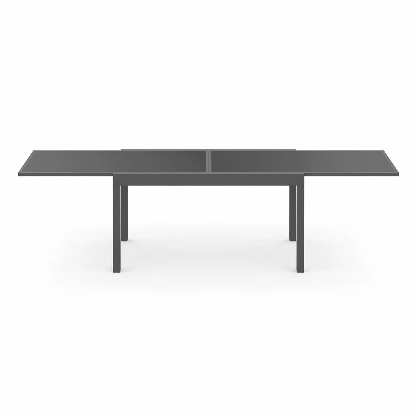 IDMarket - Muebles de jardín Madrid, extensible, mesa gris, 135-270 cm y 12 sillas apilables, gris antracita