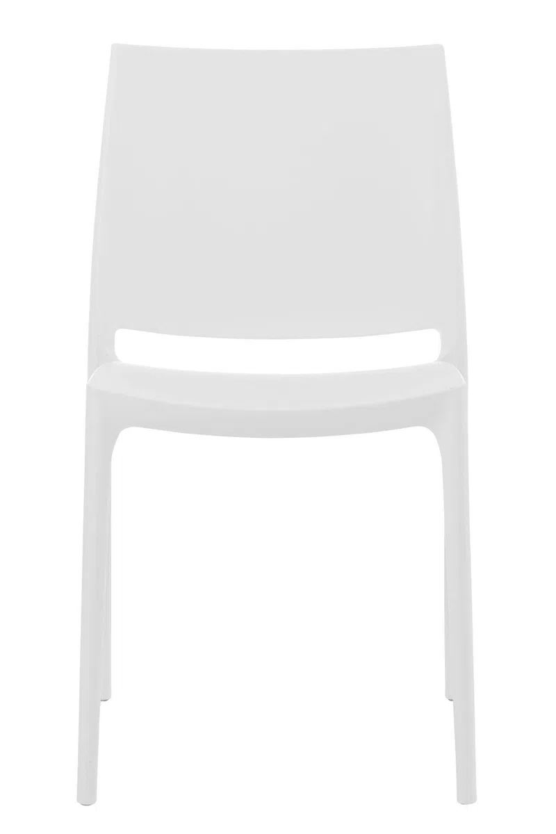 CLP Set De 2 Sillas Apilables Maya para Exterior Interior I Sillas para El Jardín Impermeables De Plástico con Respaldo, Color:Blanco