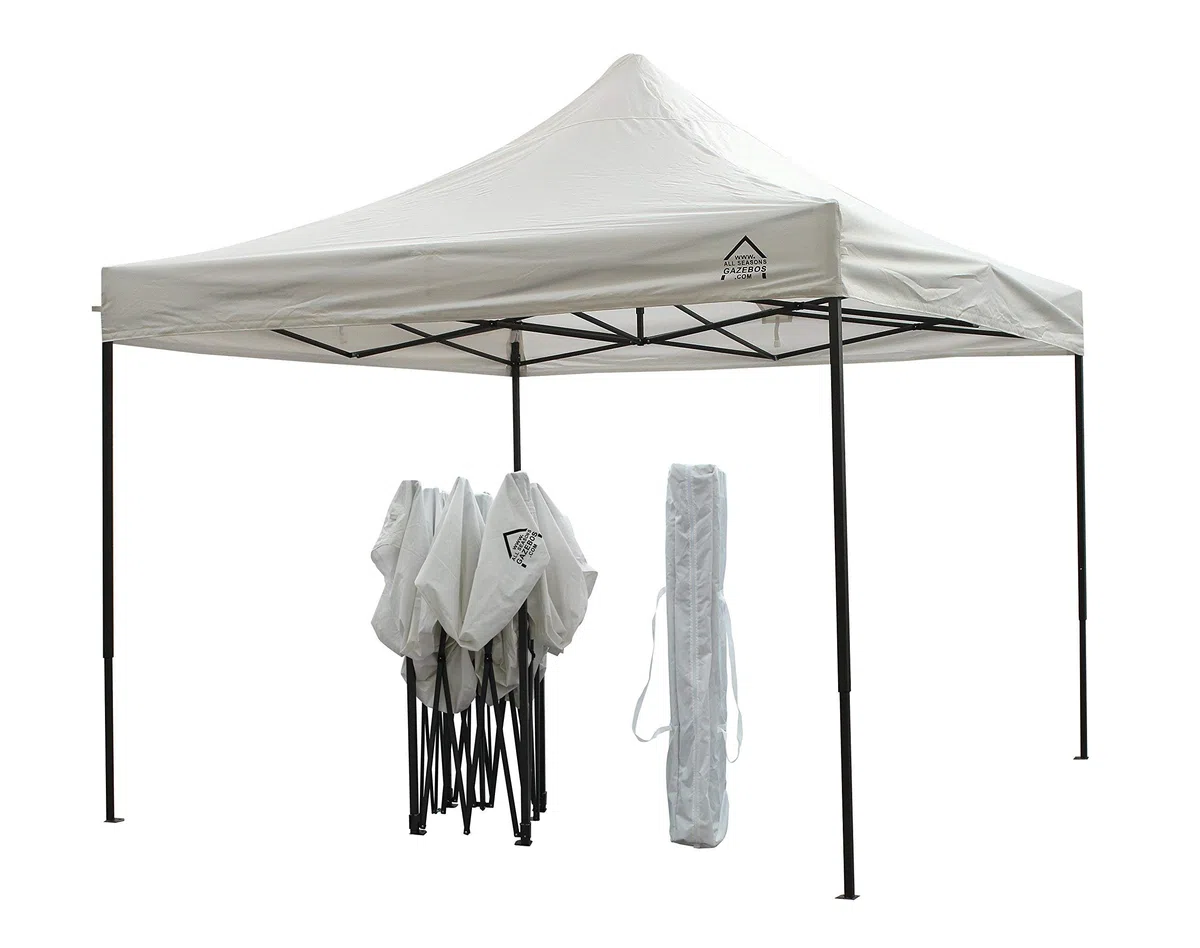 All Seasons Gazebos 3x3m Totalmente Impermeable Pop up Gazebo Incluye 4 Paredes Laterales - Blanco