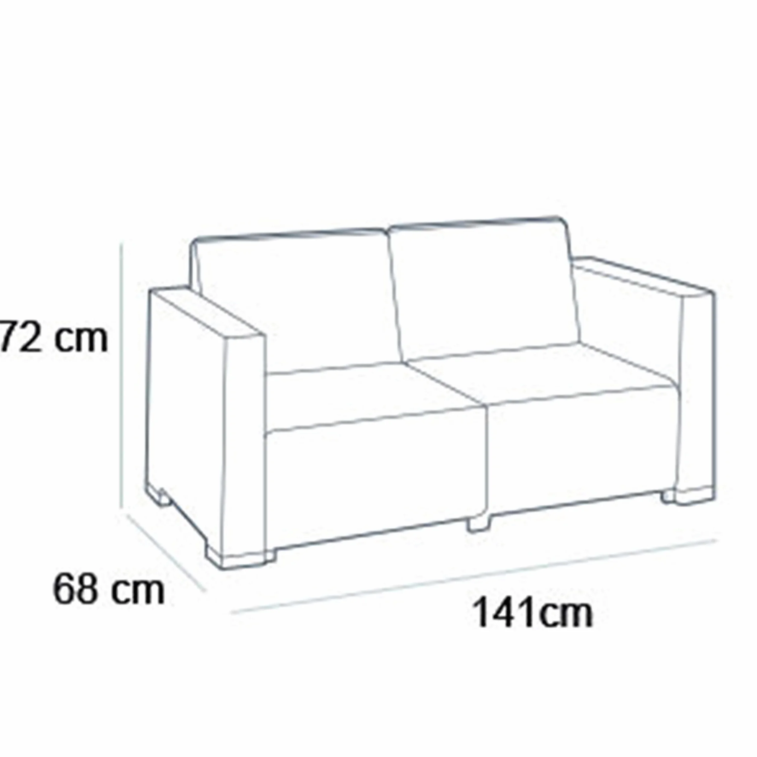 Keter Allibert Lounge California sofá, Capuchino/Panama Arena, 141 x 68 x 72 cm, 233050