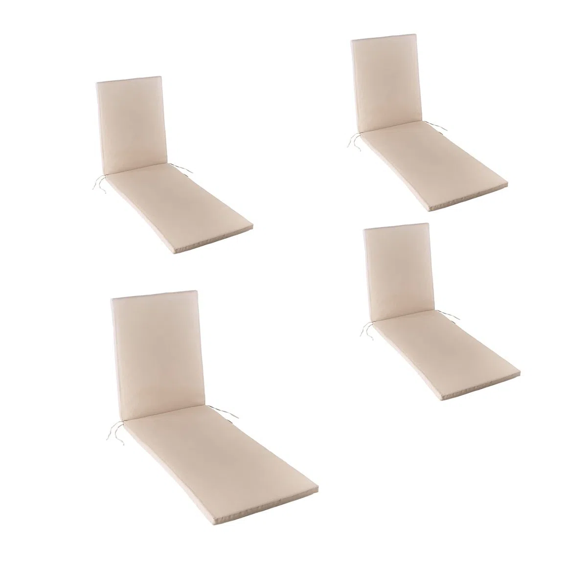 Pack 4 Cojines textilene para Tumbona de Piscina Color Arena, Medidas 196x60x5 cm, Tela Antimanchas, Desenfundable, Funda de cojín con Relleno para Tumbona de jardín, Cojín Hamaca de Piscina