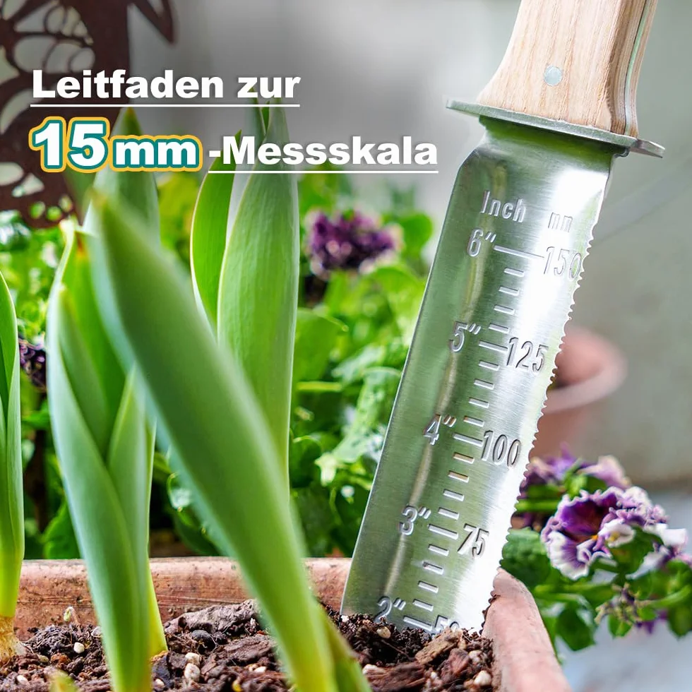 TATUNER Berry Bird Hori-Hori Gartenmesser Boden Schaufel Barebones 6 Zoll gezackte Klinge Pruner zu entfernen Unkraut Wurzeln Gartenarbeit Digging Tool (einschließlich Sharpening Tool)