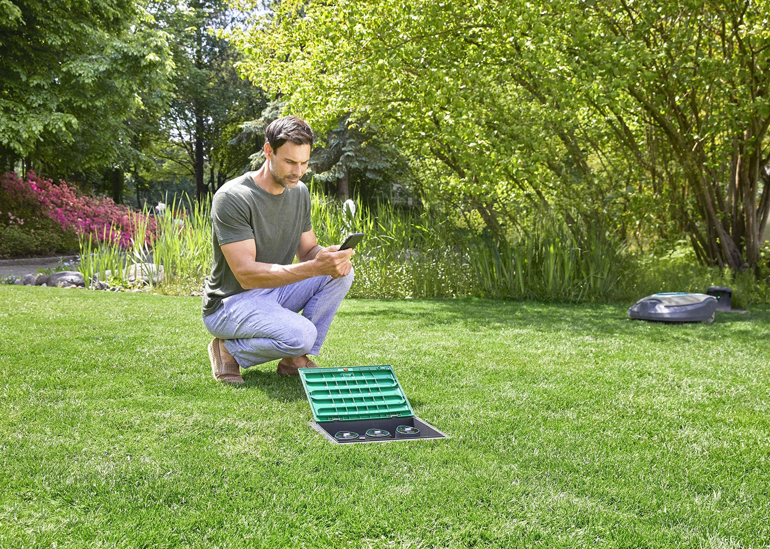 Gardena Válvula de riego Bluetooth de 9 V: control de riego programable con Bluetooth, alcance de hasta 10 m, 6 horarios independientes (01285-20)