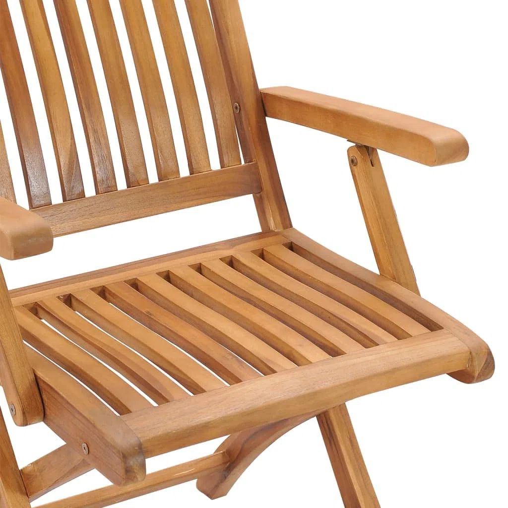 vidaXL 2X Madera Maciza de Teca Sillas de Jardín Plegables Sillón Terraza Exterior Balcón Patio Asiento Butaca Muebles Mobiliario Duradera