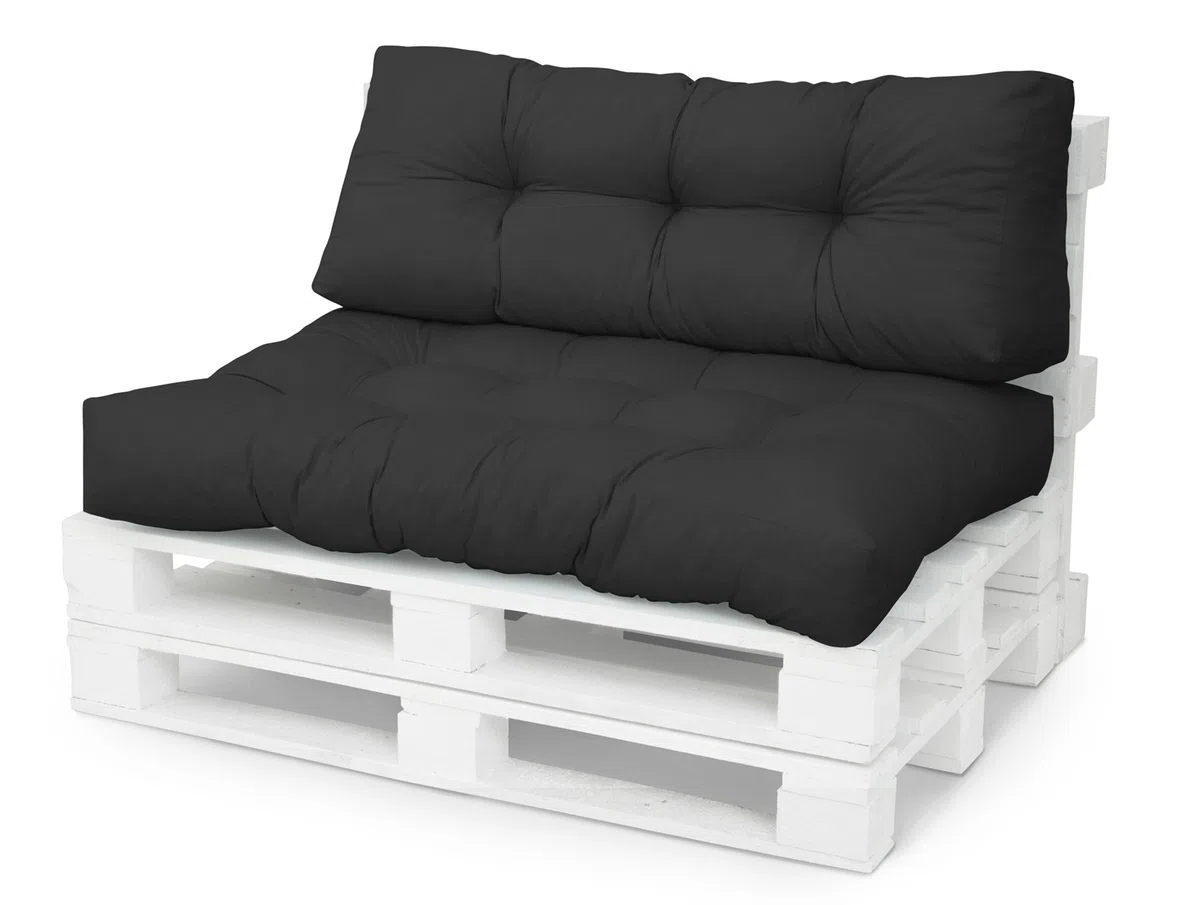 Spatium Cojines para palets, Cojines de palés, Cojines para Muebles de palés Euro (Asiento 120x80x15, Antracita)